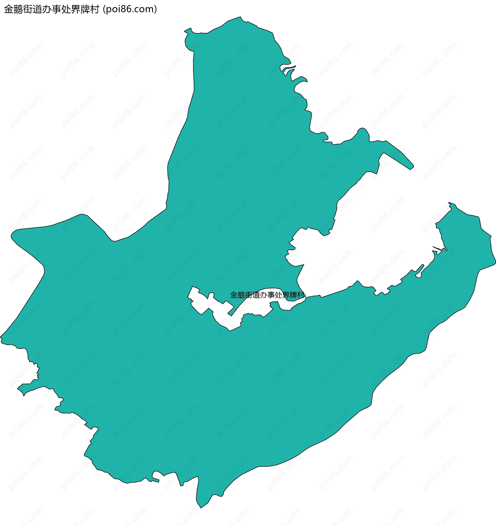 金鹅街道办事处界牌村边界地图