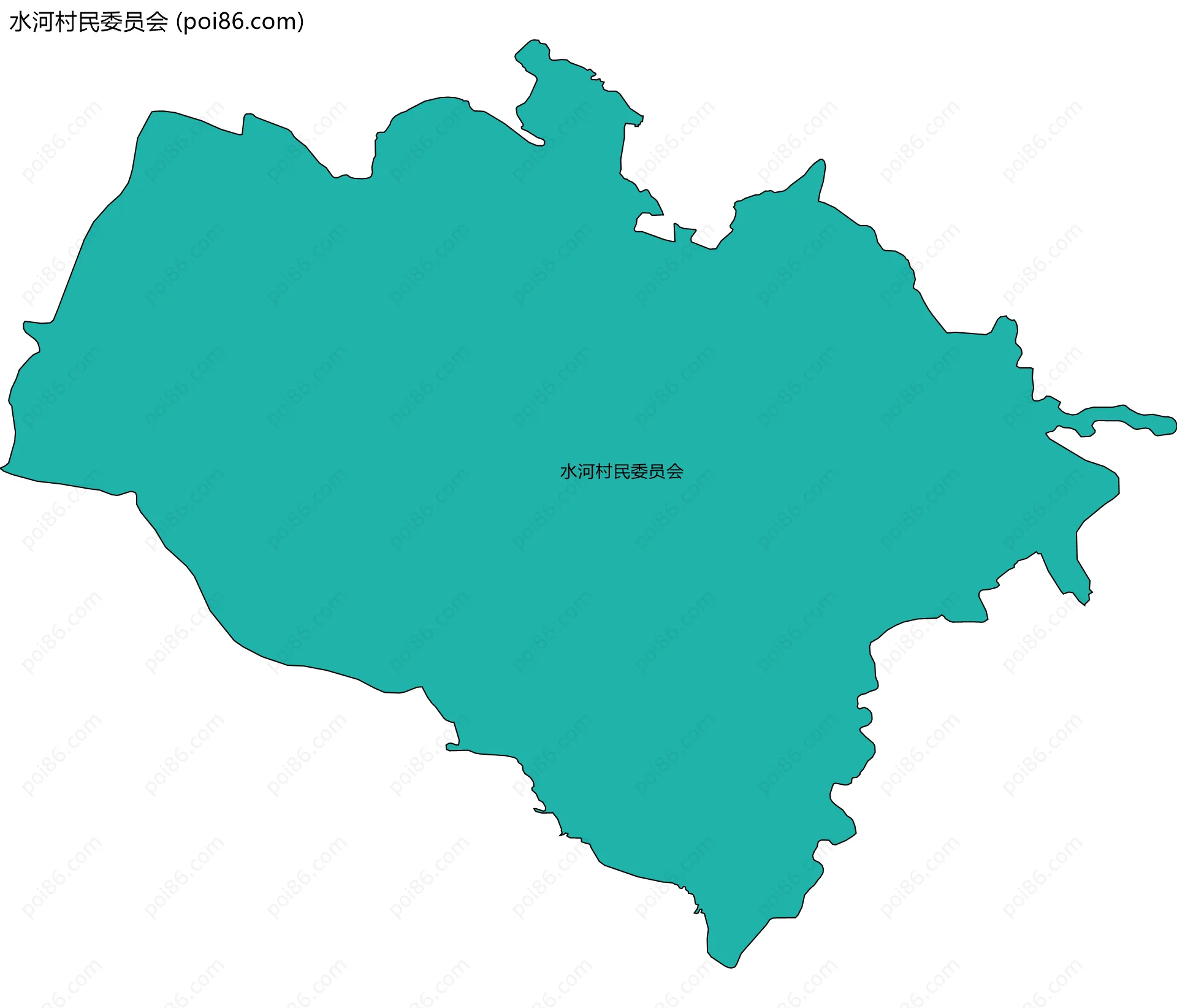 水河村民委员会边界地图