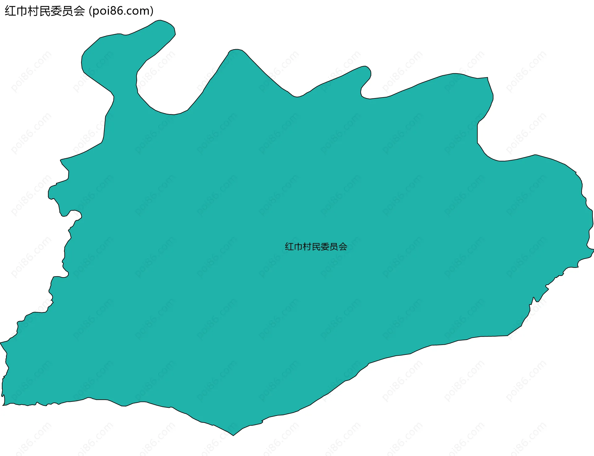 红巾村民委员会边界地图
