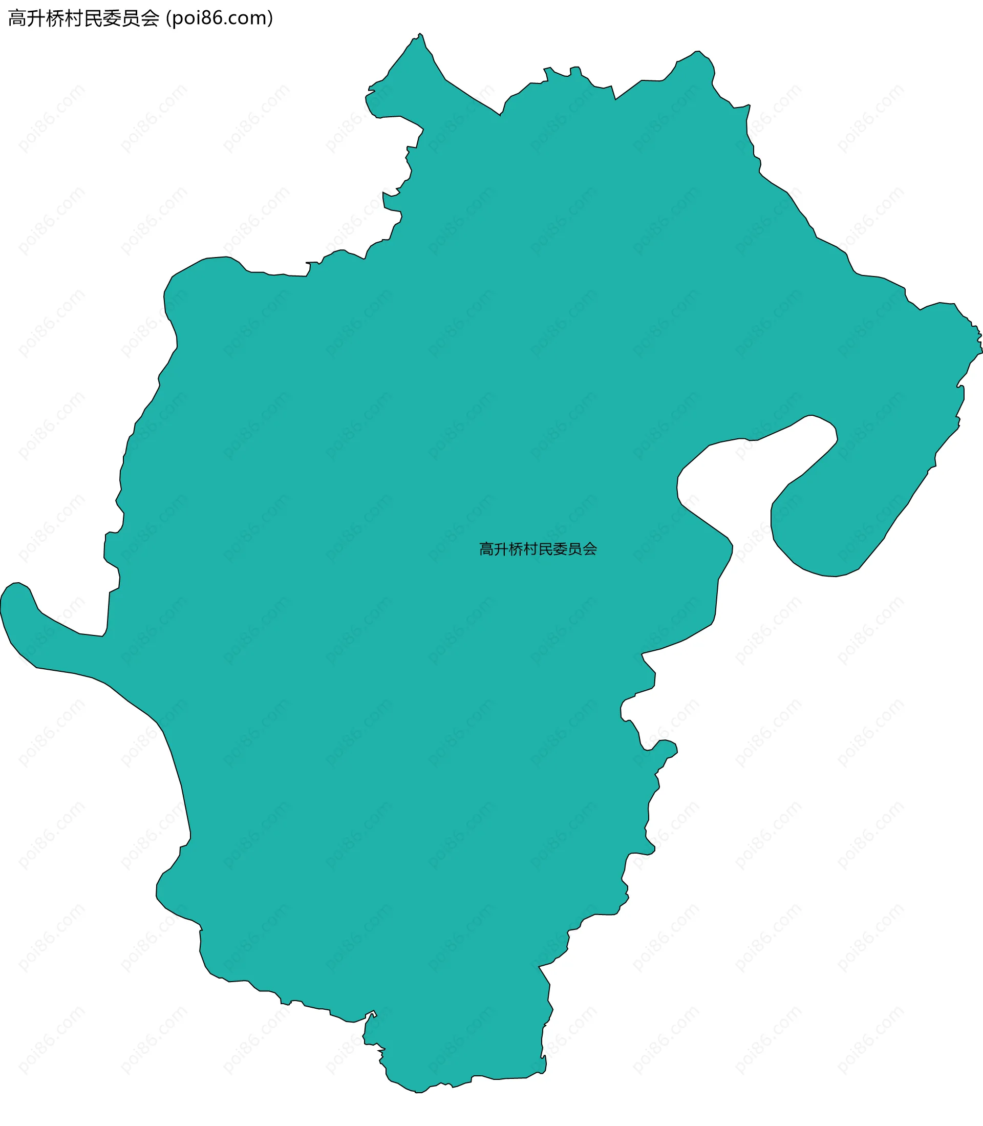 高升桥村民委员会边界地图