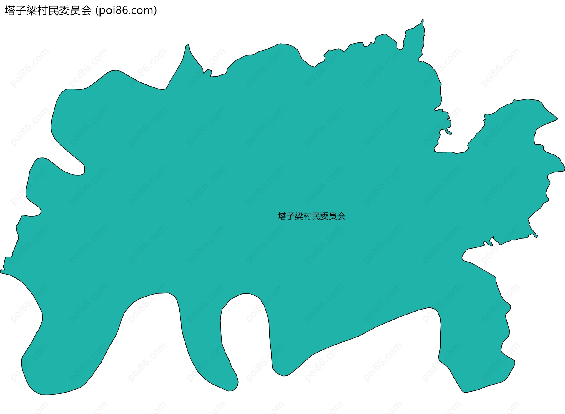 塔子梁村民委员会边界地图