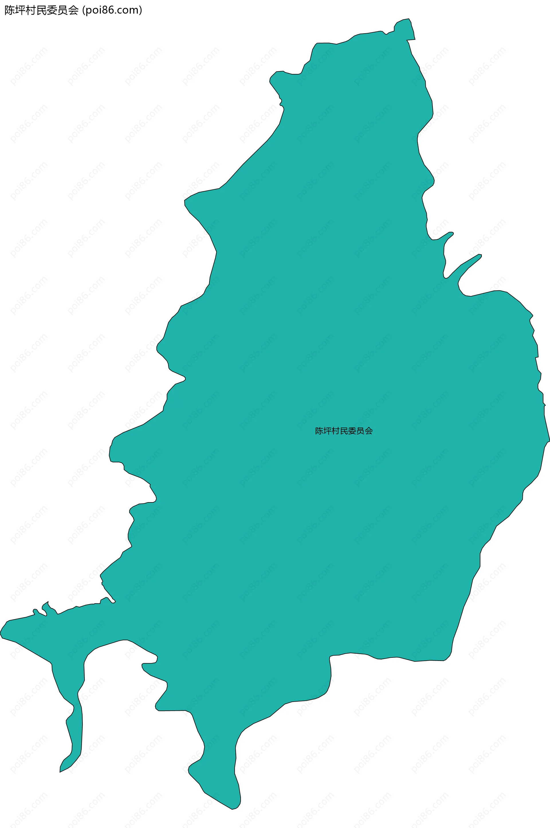 陈坪村民委员会边界地图