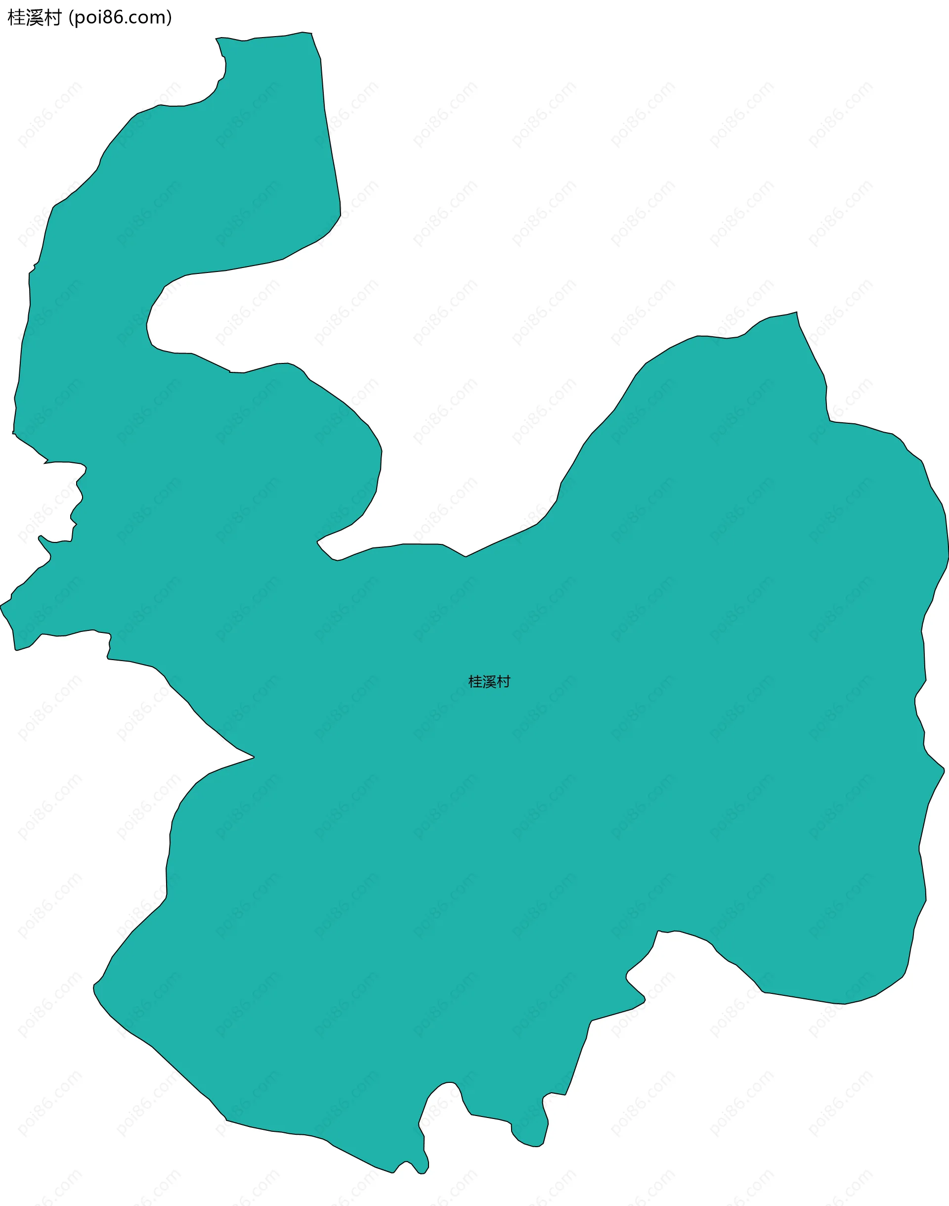 桂溪村边界地图