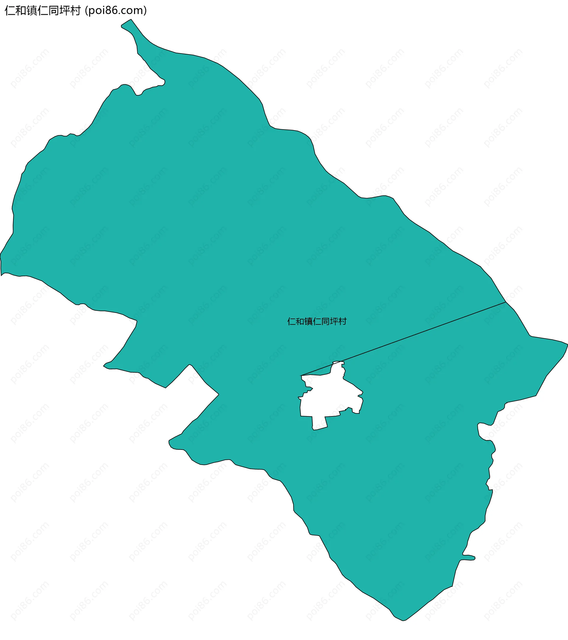 仁和镇仁同坪村边界地图