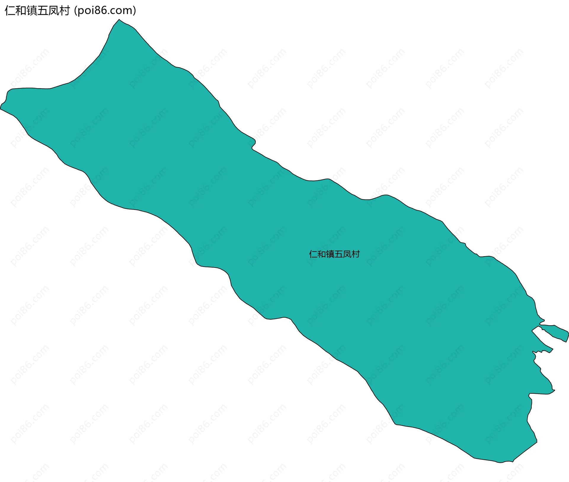 仁和镇五凤村边界地图