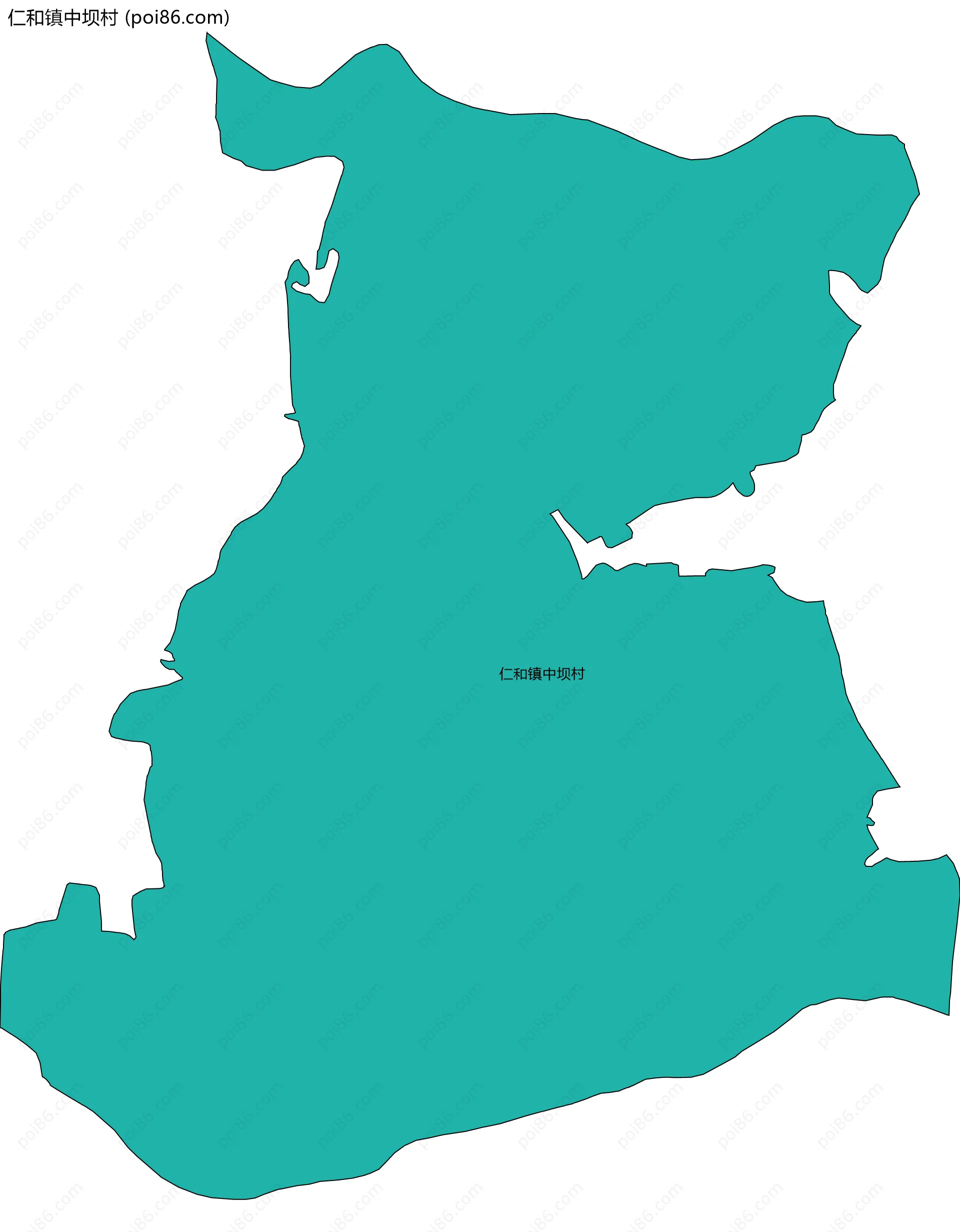 仁和镇中坝村边界地图