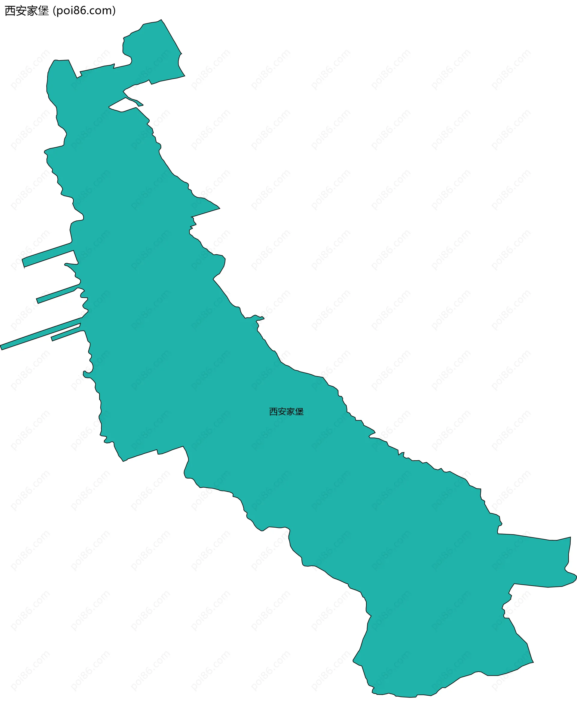 西安家堡边界地图