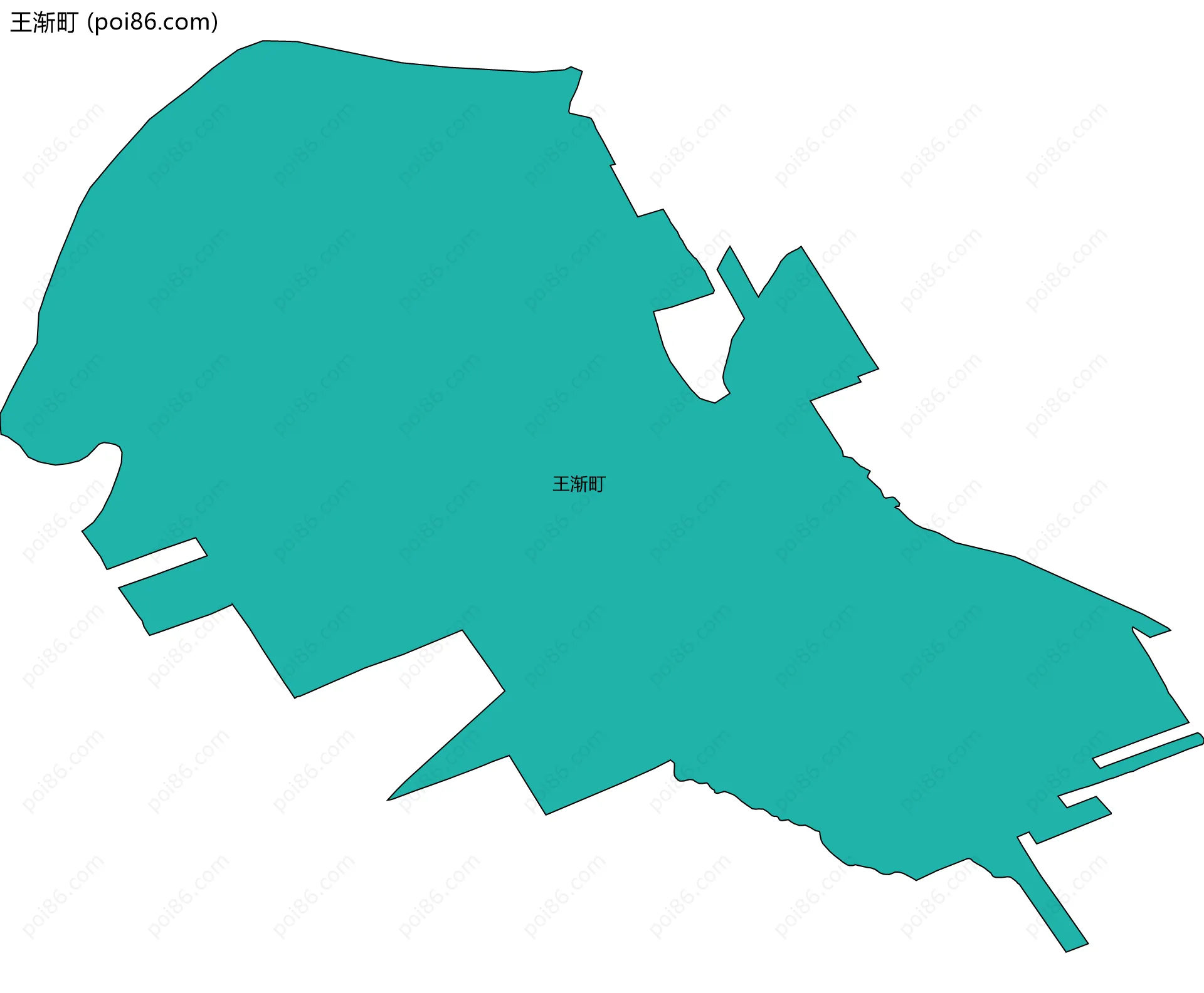 王渐町边界地图