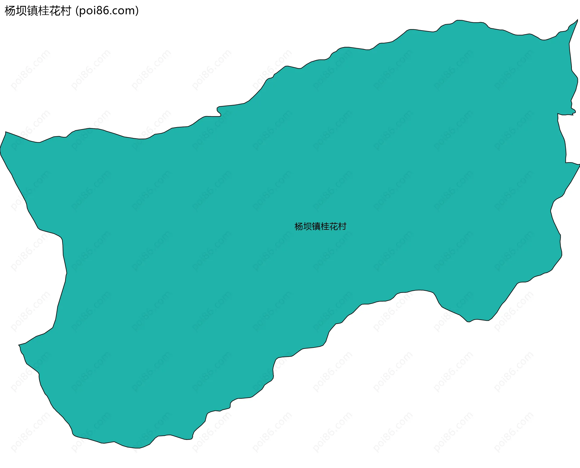 杨坝镇桂花村边界地图