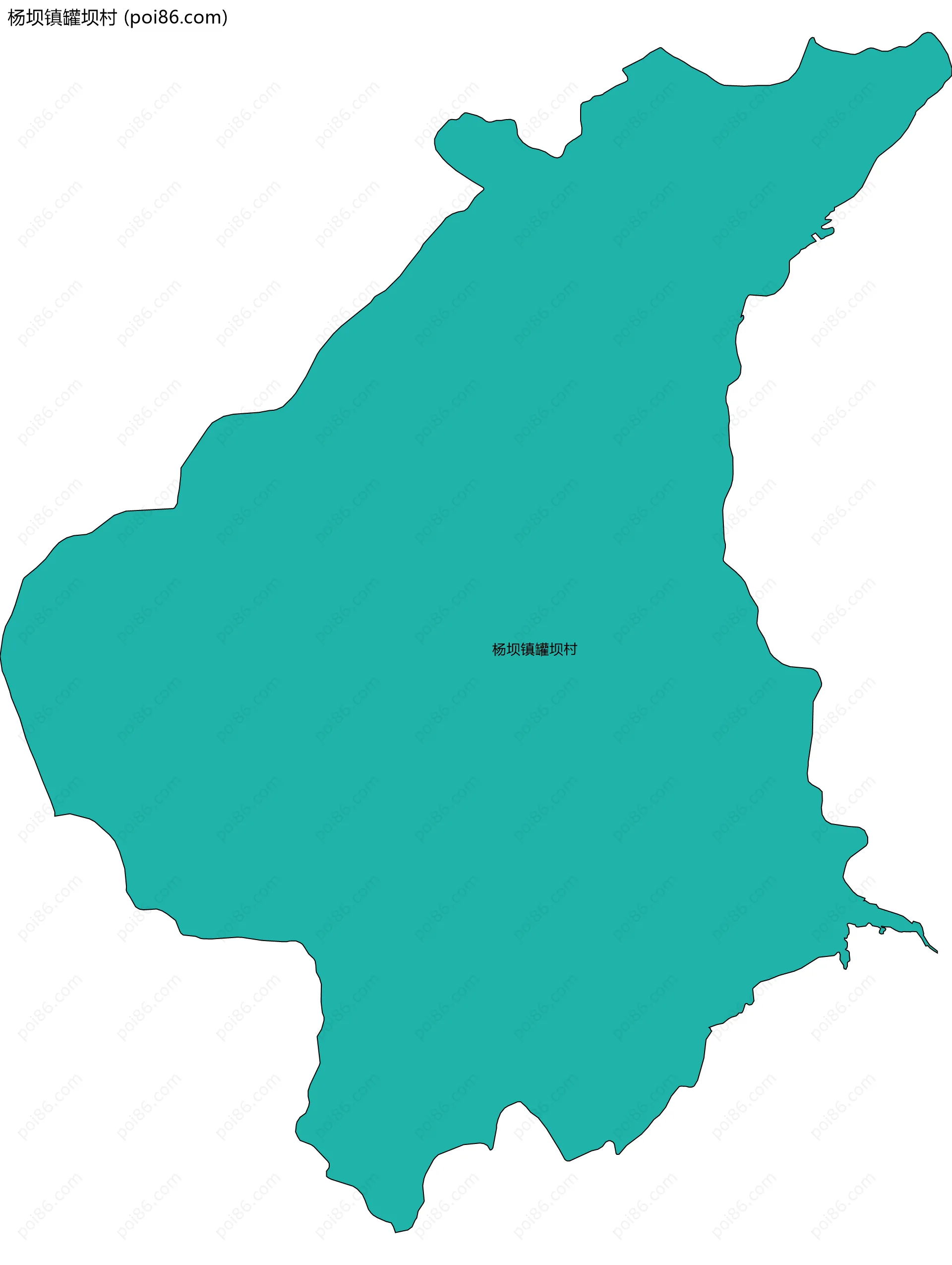 杨坝镇罐坝村边界地图