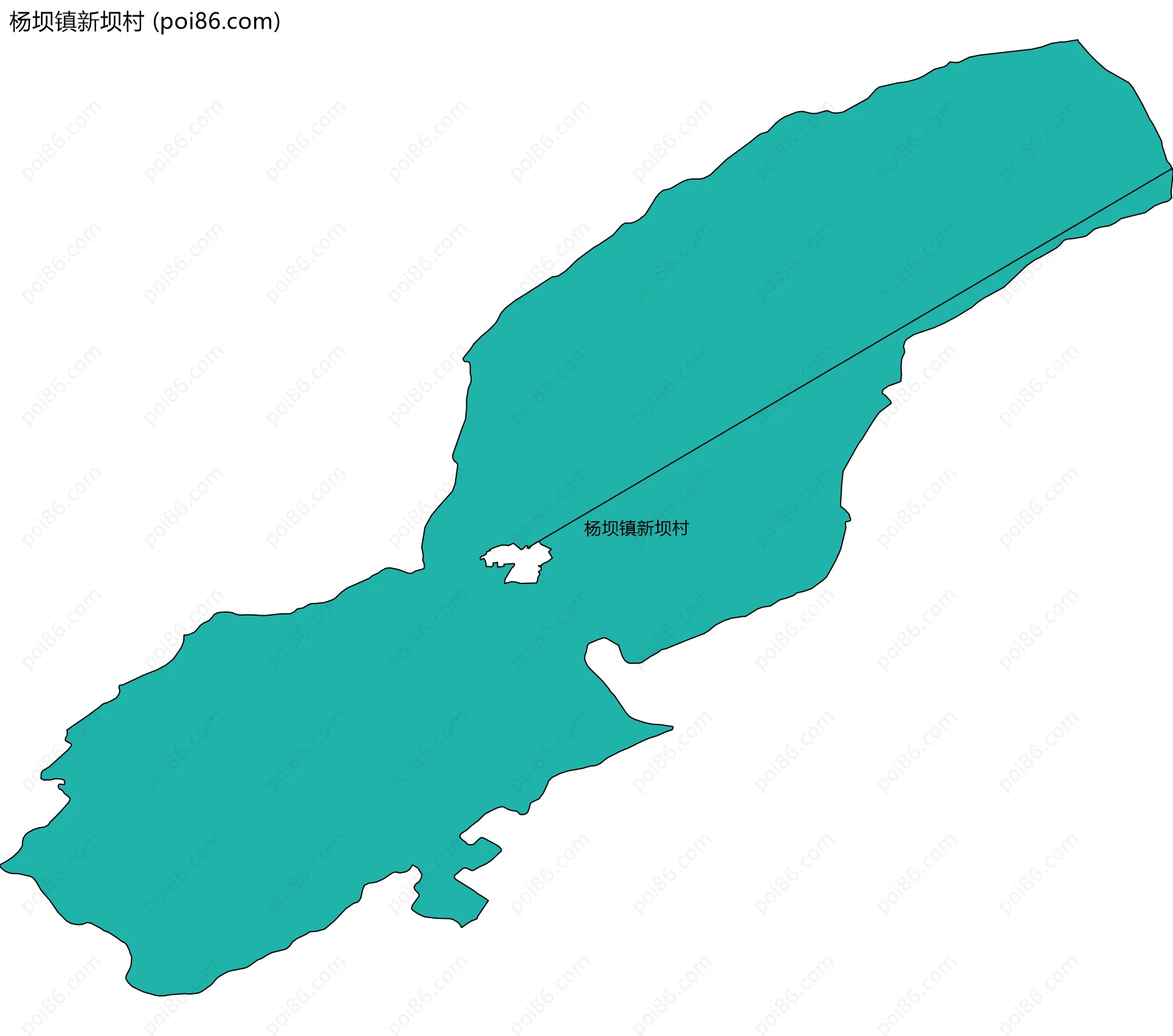 杨坝镇新坝村边界地图