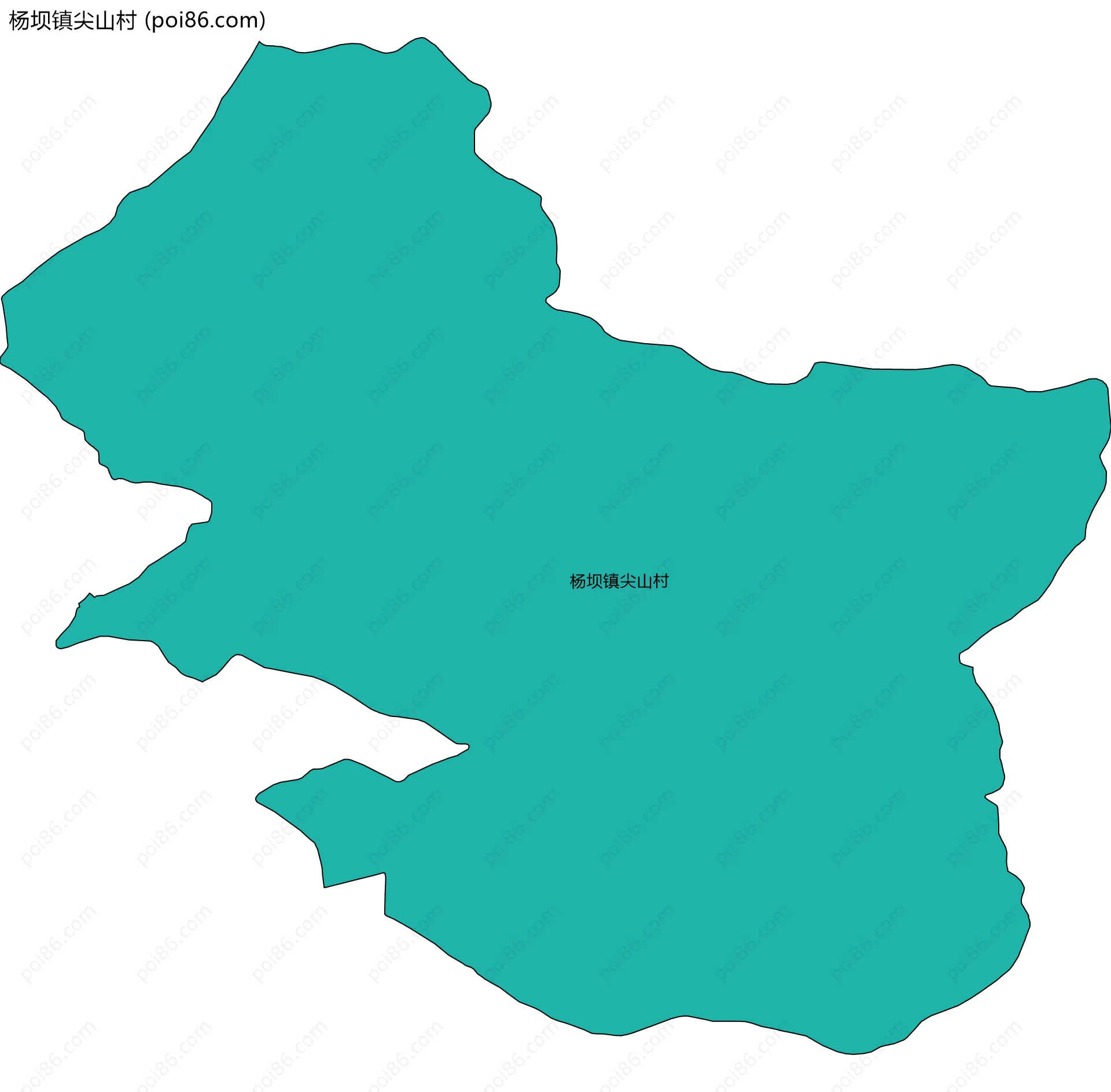 杨坝镇尖山村边界地图