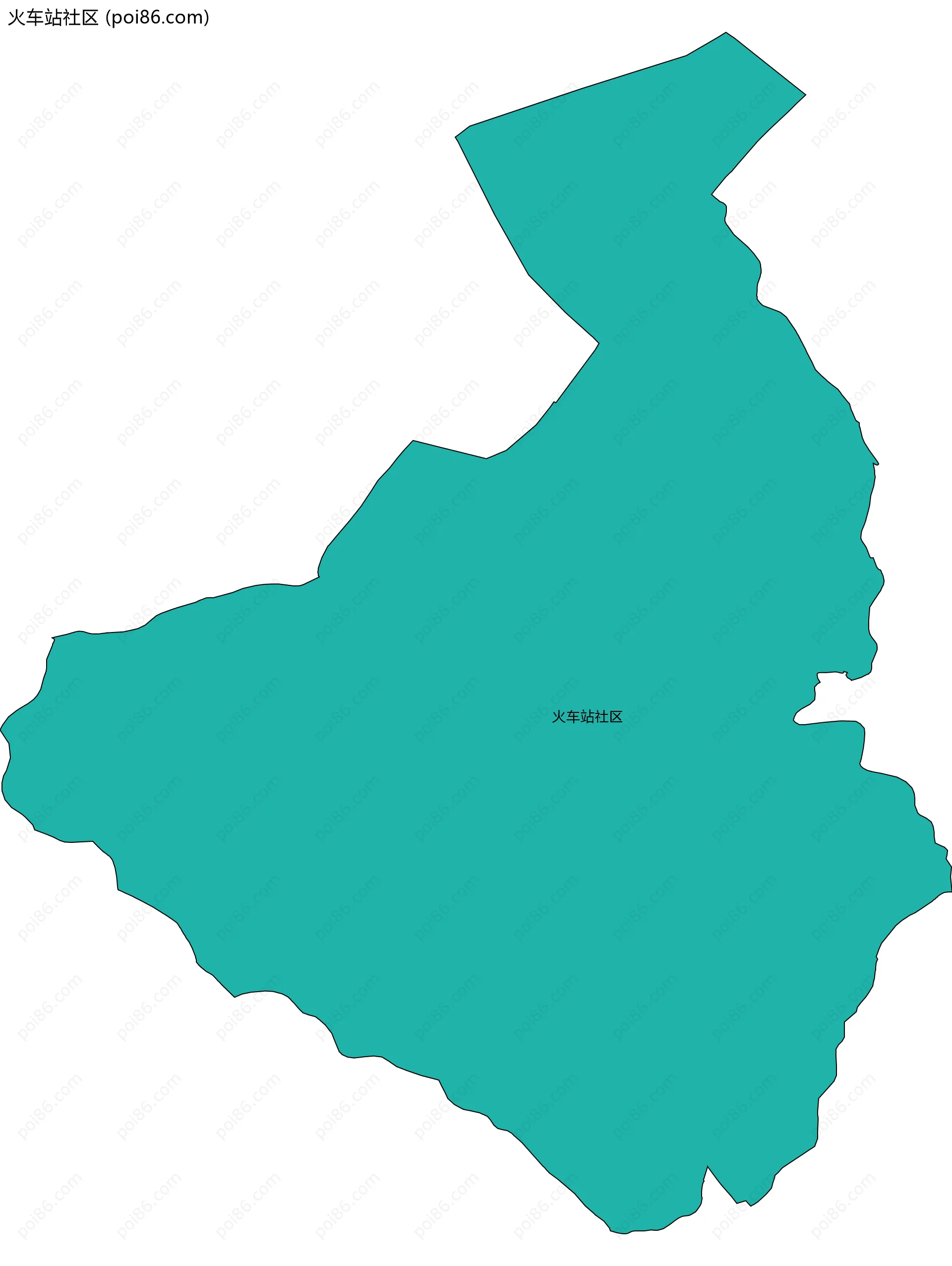 火车站社区边界地图