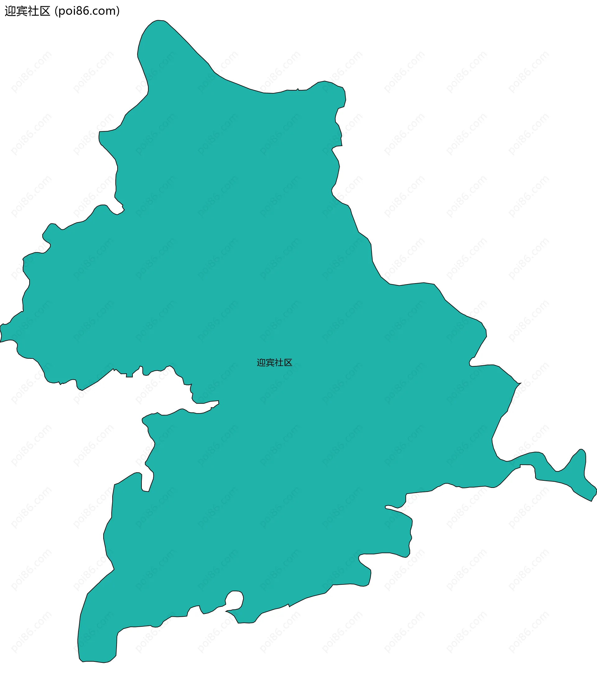 迎宾社区边界地图