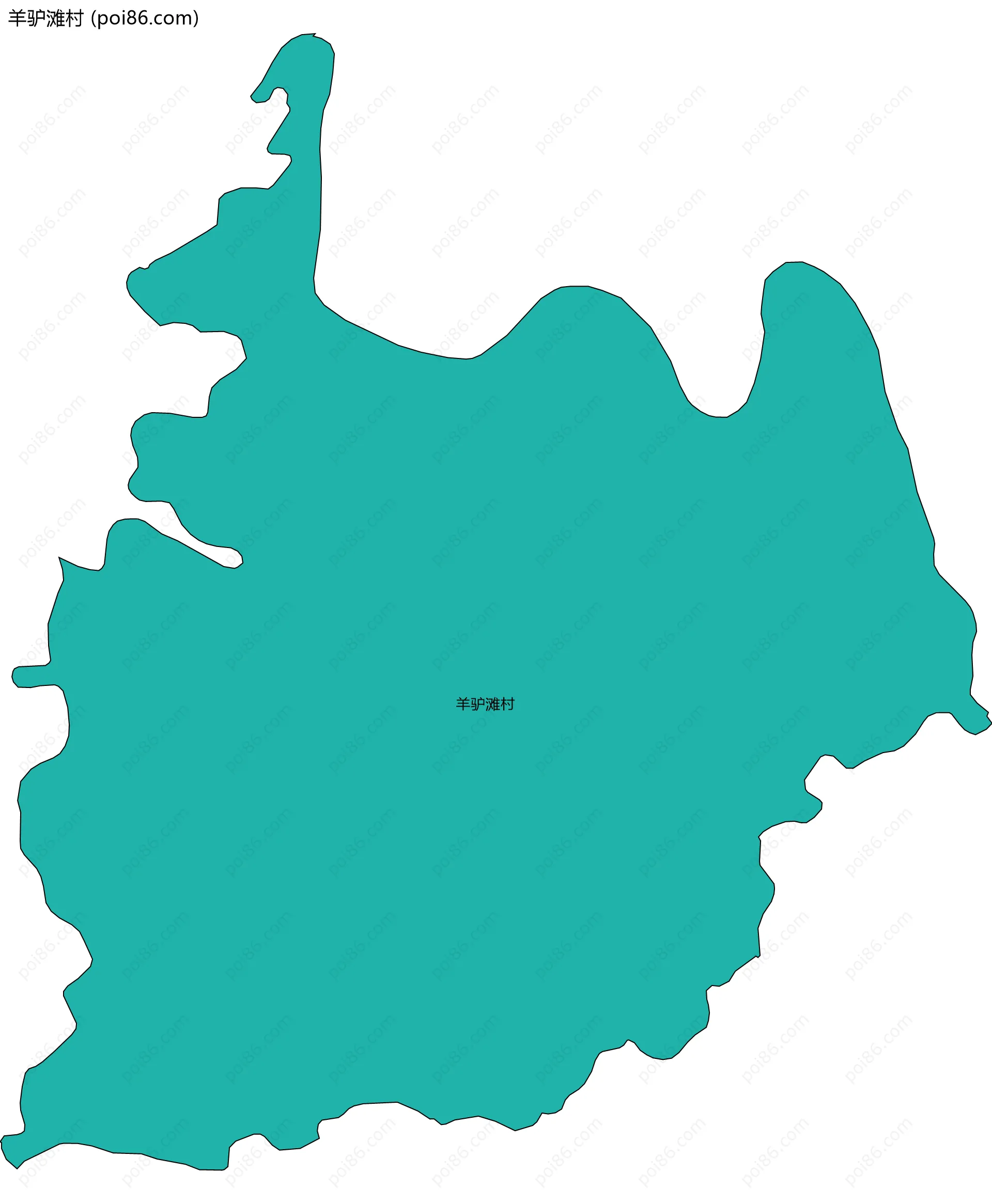 羊驴滩村边界地图