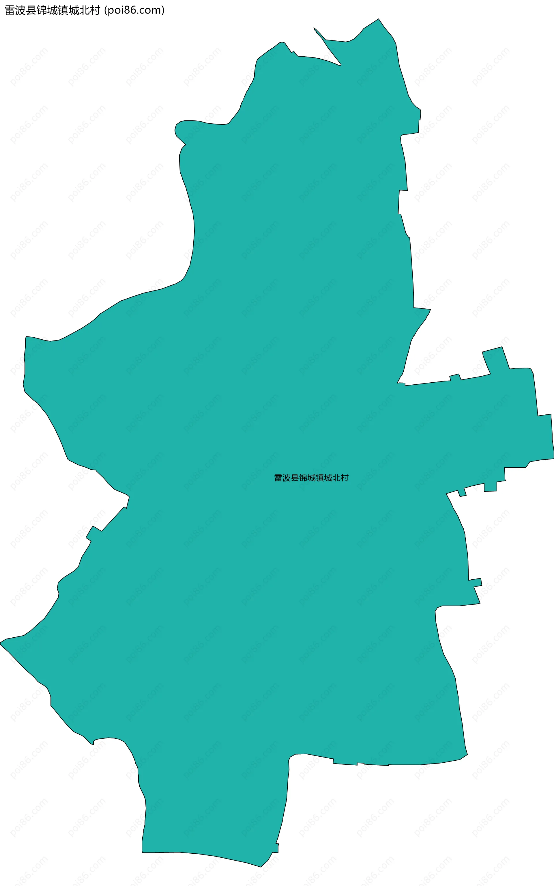 雷波县锦城镇城北村边界地图