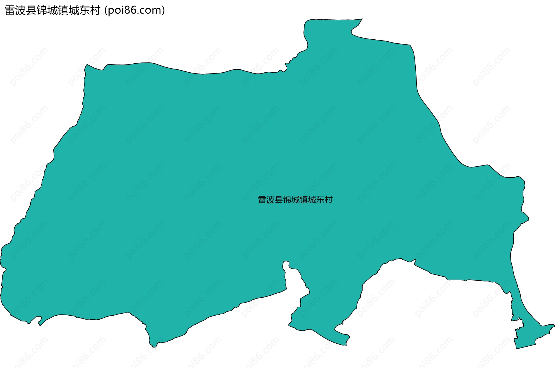 雷波县锦城镇城东村边界地图