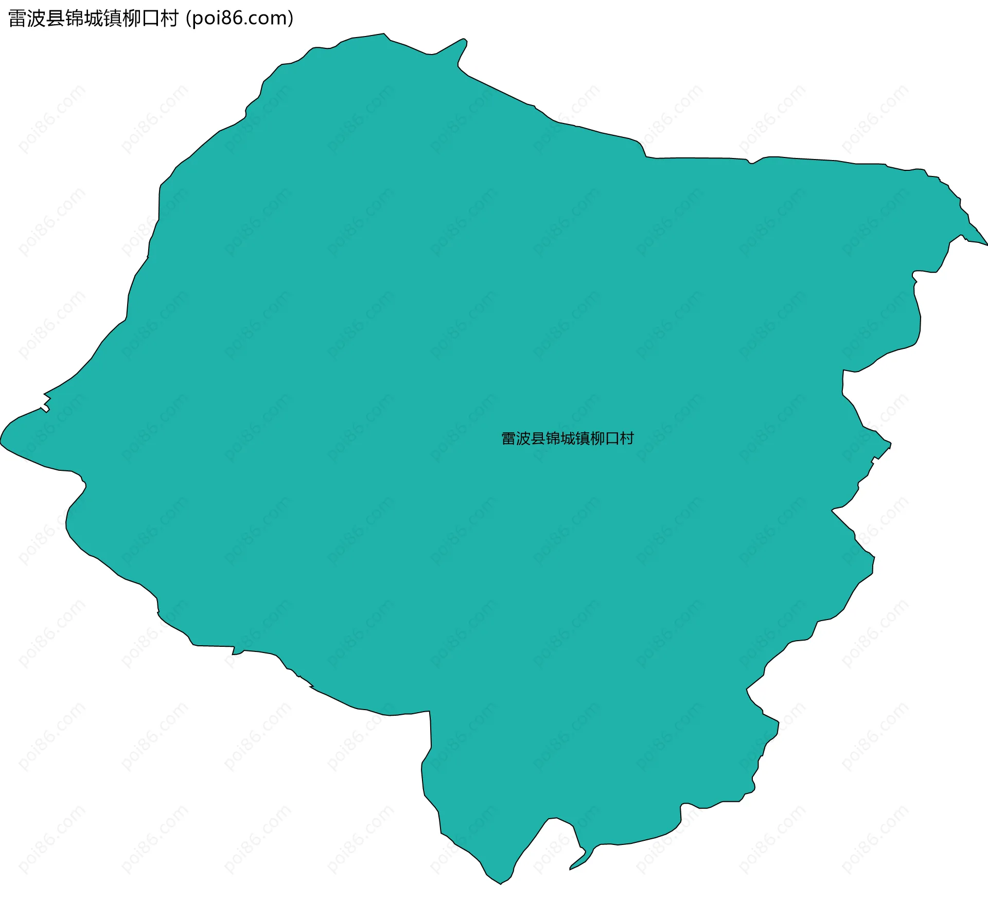 雷波县锦城镇柳口村边界地图