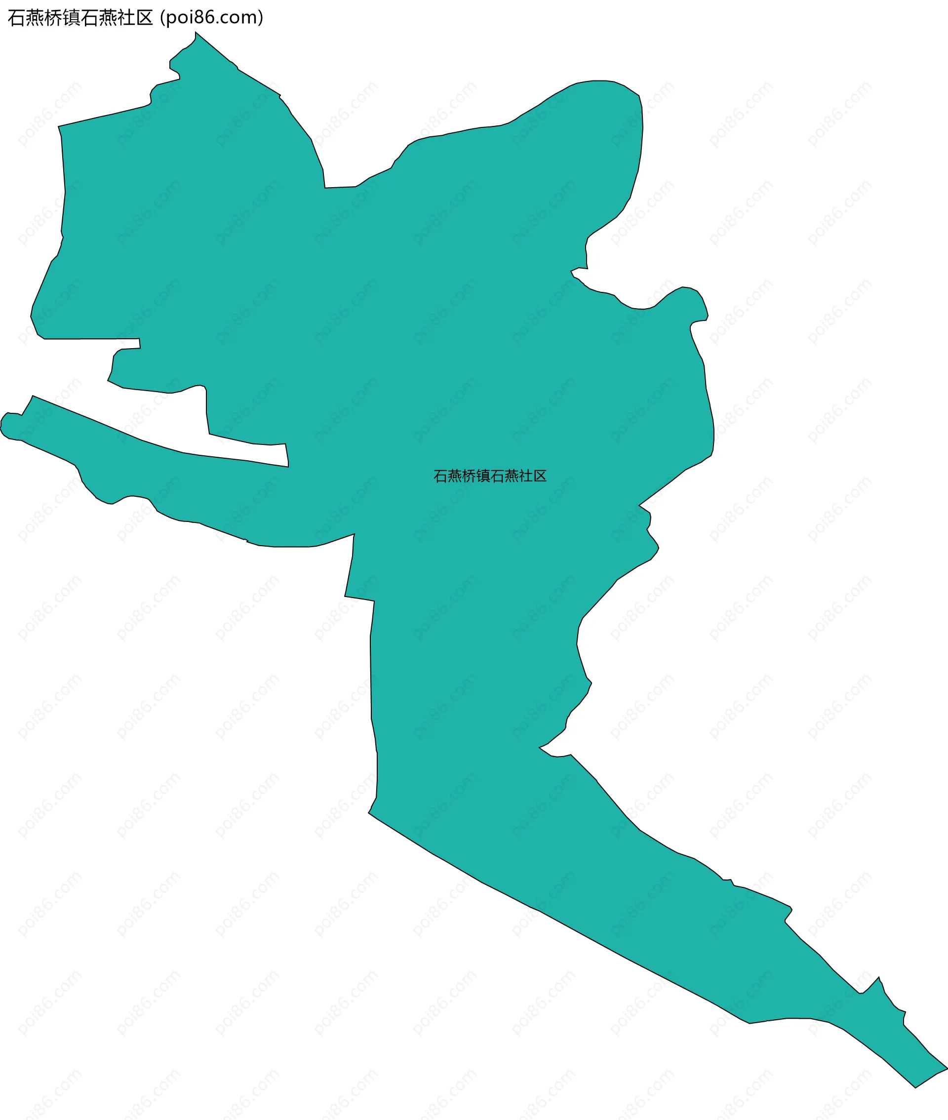 石燕桥镇石燕社区边界地图