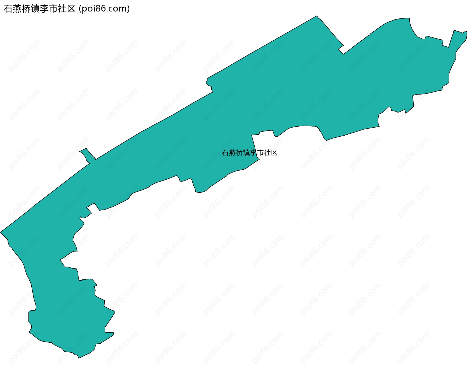 石燕桥镇李市社区边界地图