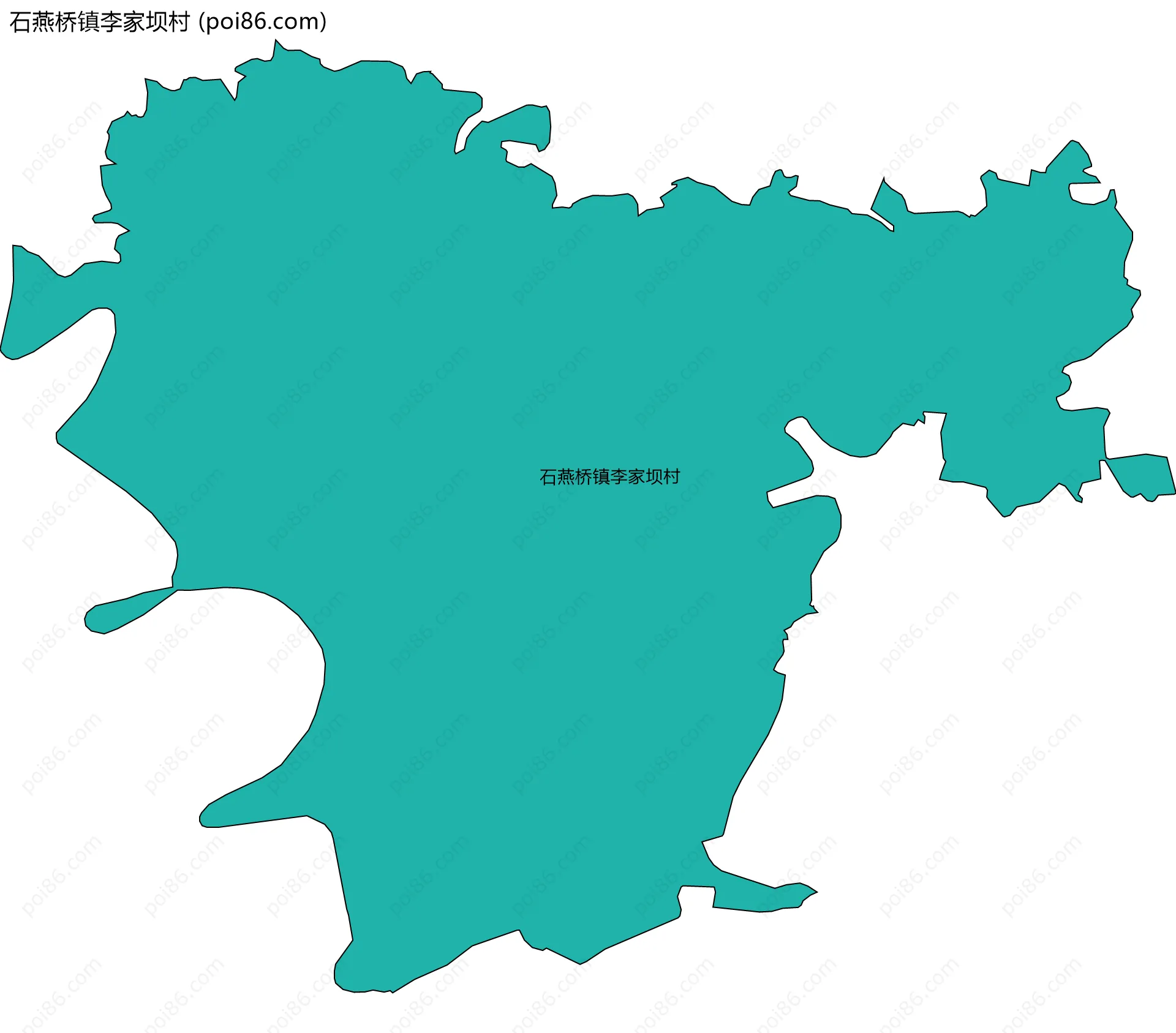 石燕桥镇李家坝村边界地图