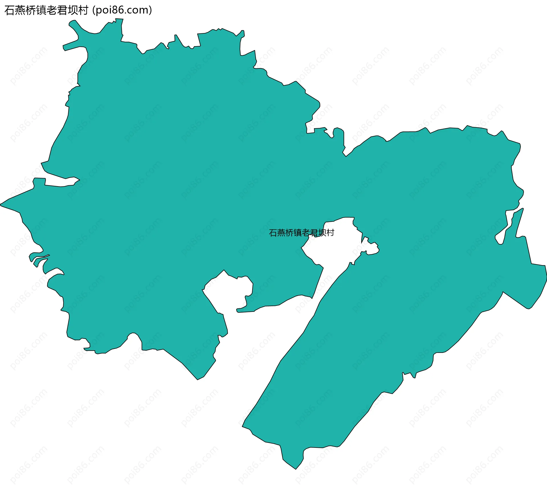 石燕桥镇老君坝村边界地图