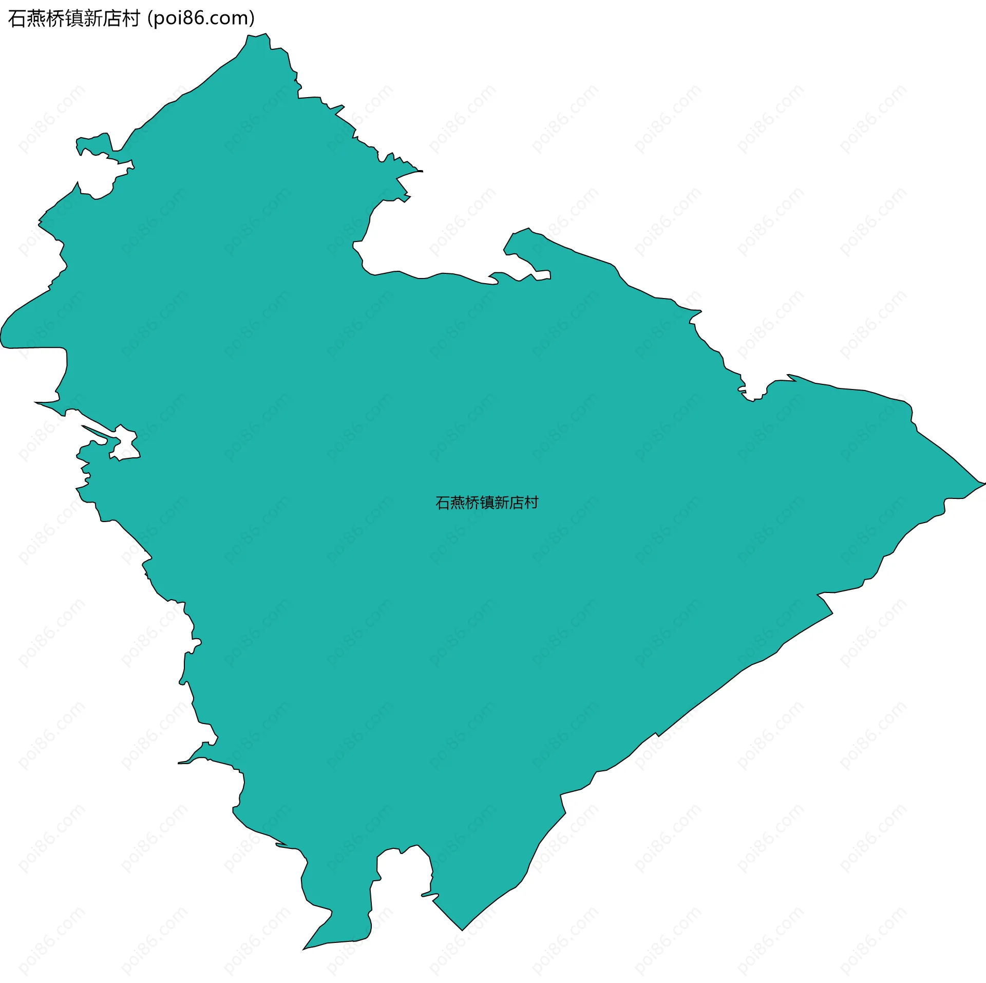 石燕桥镇新店村边界地图