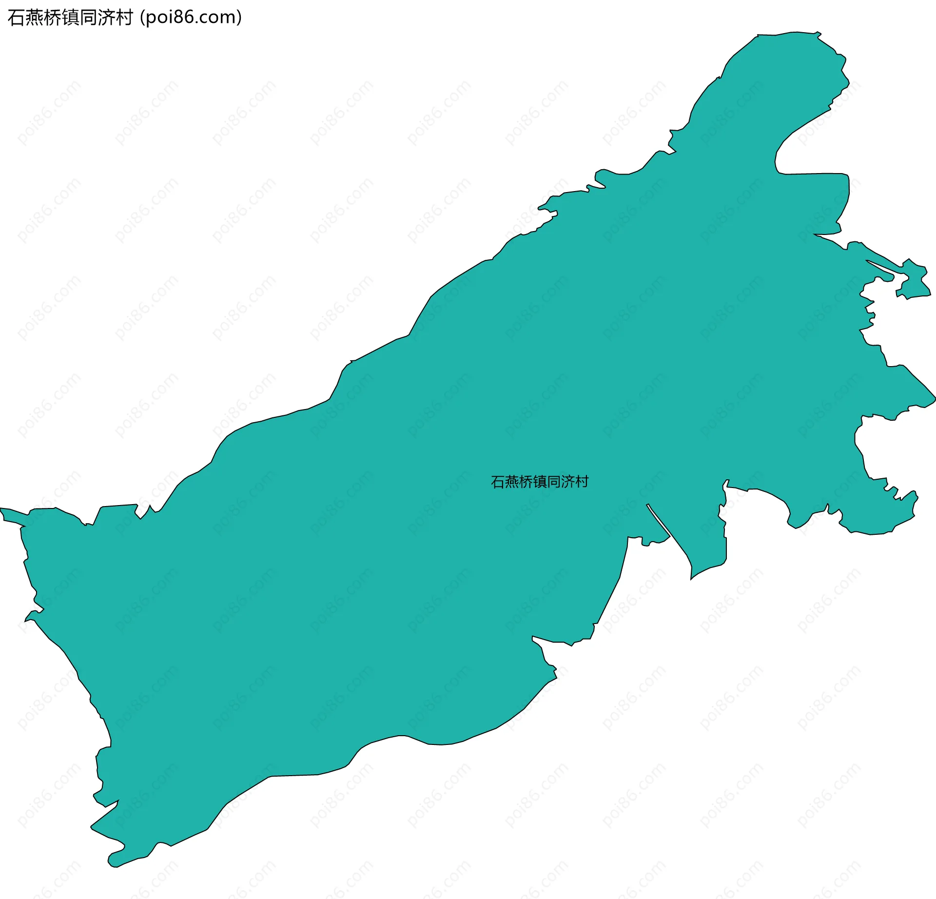 石燕桥镇同济村边界地图