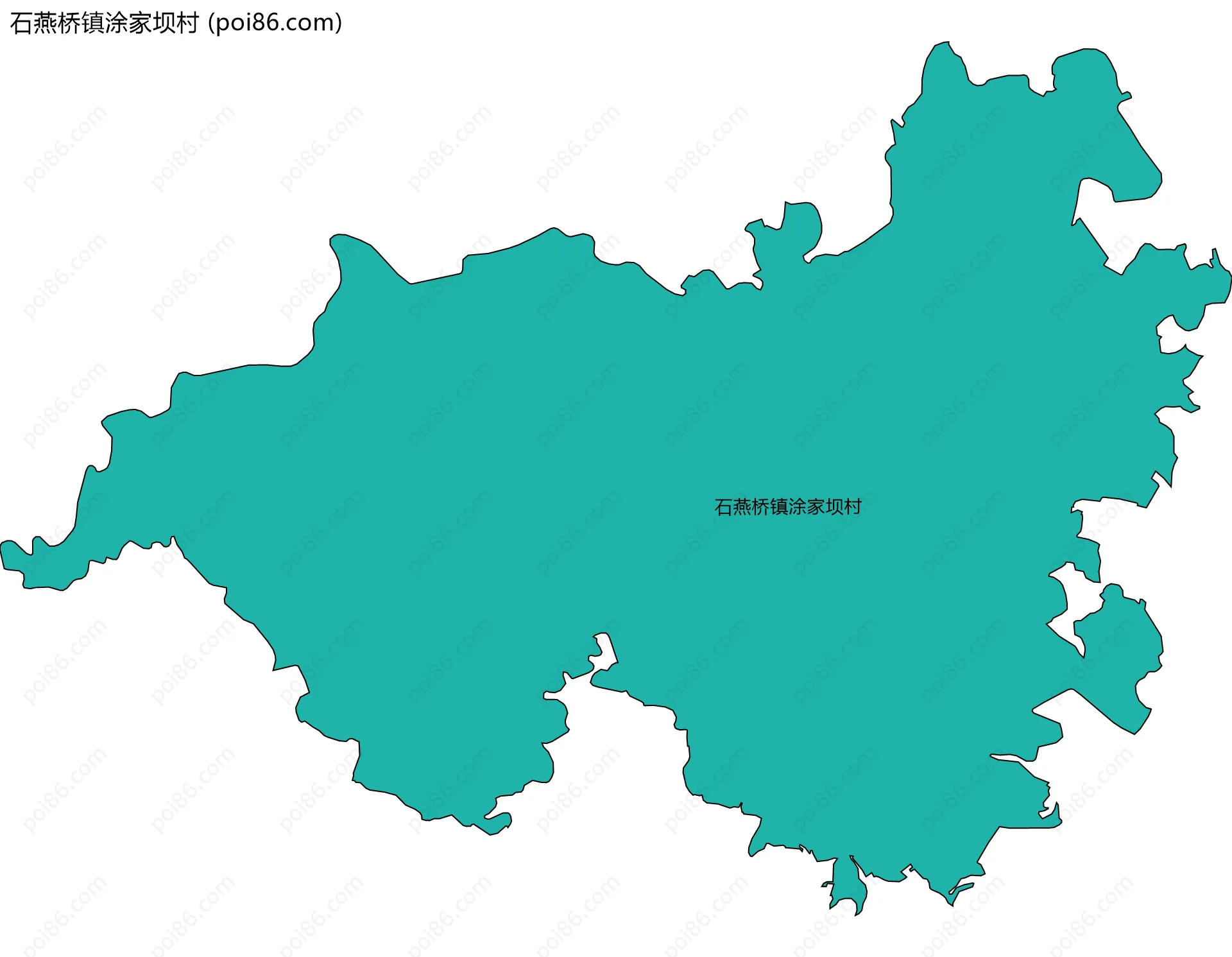 石燕桥镇涂家坝村边界地图