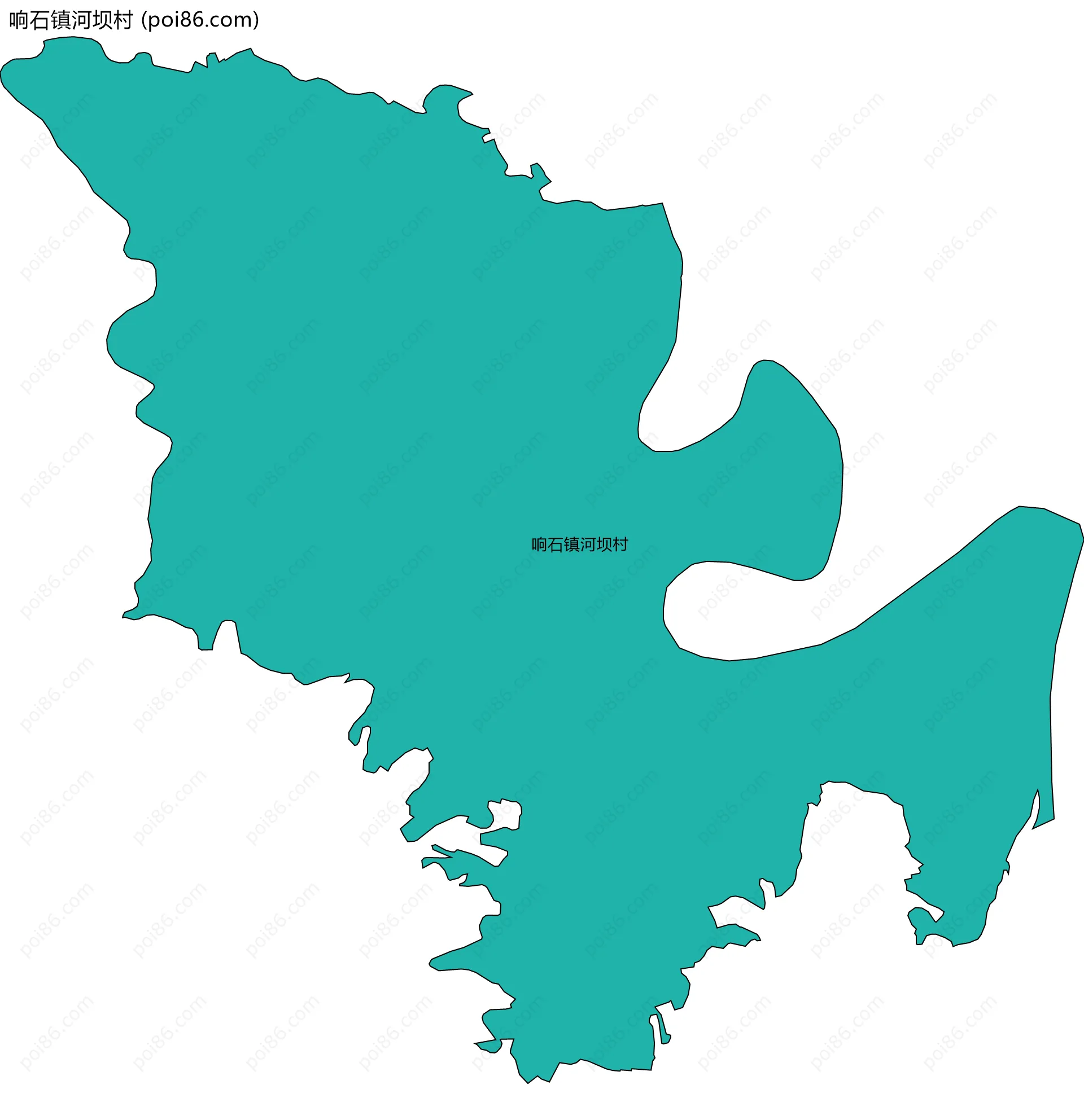 响石镇河坝村边界地图