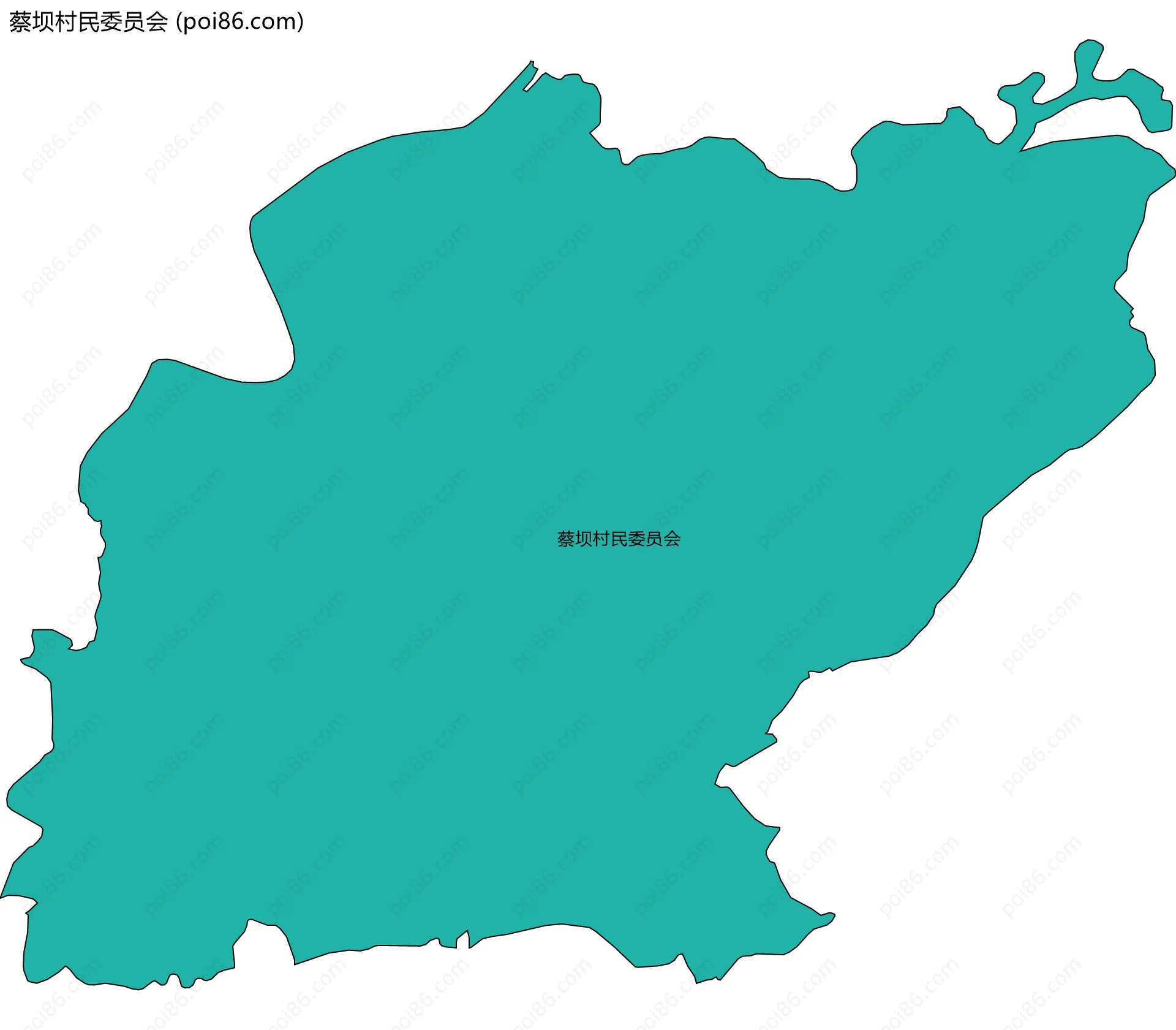 蔡坝村民委员会边界地图