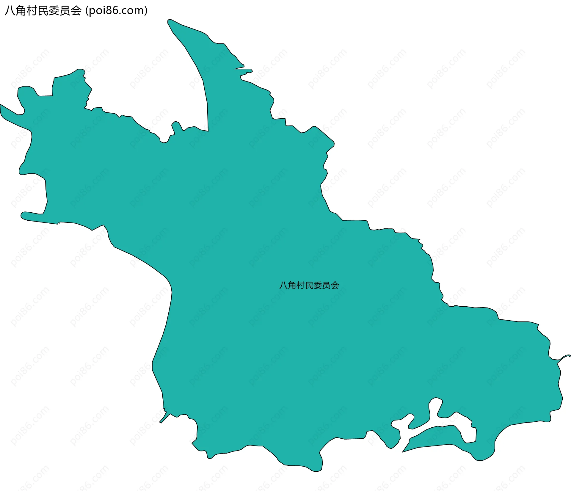 八角村民委员会边界地图