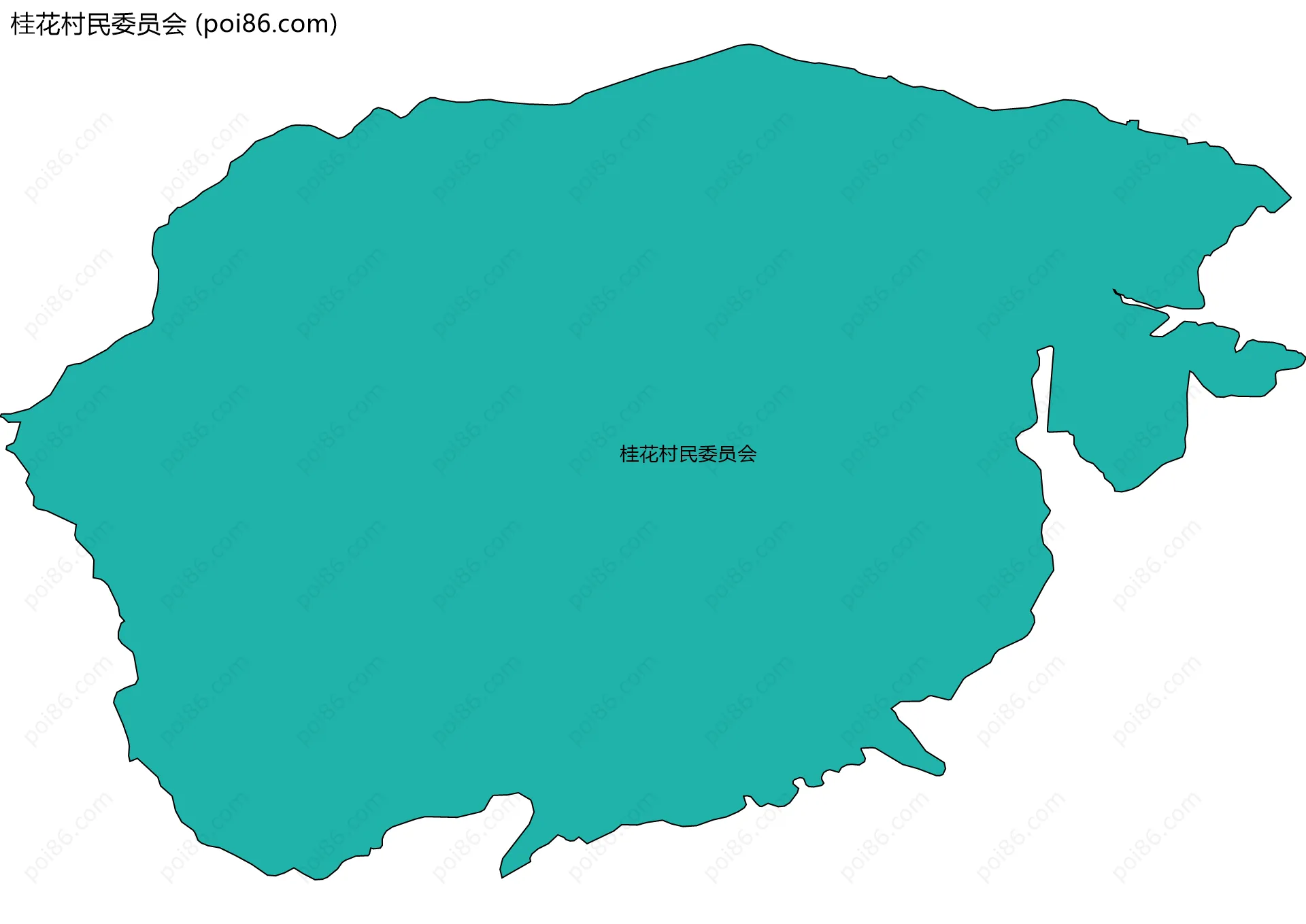 桂花村民委员会边界地图