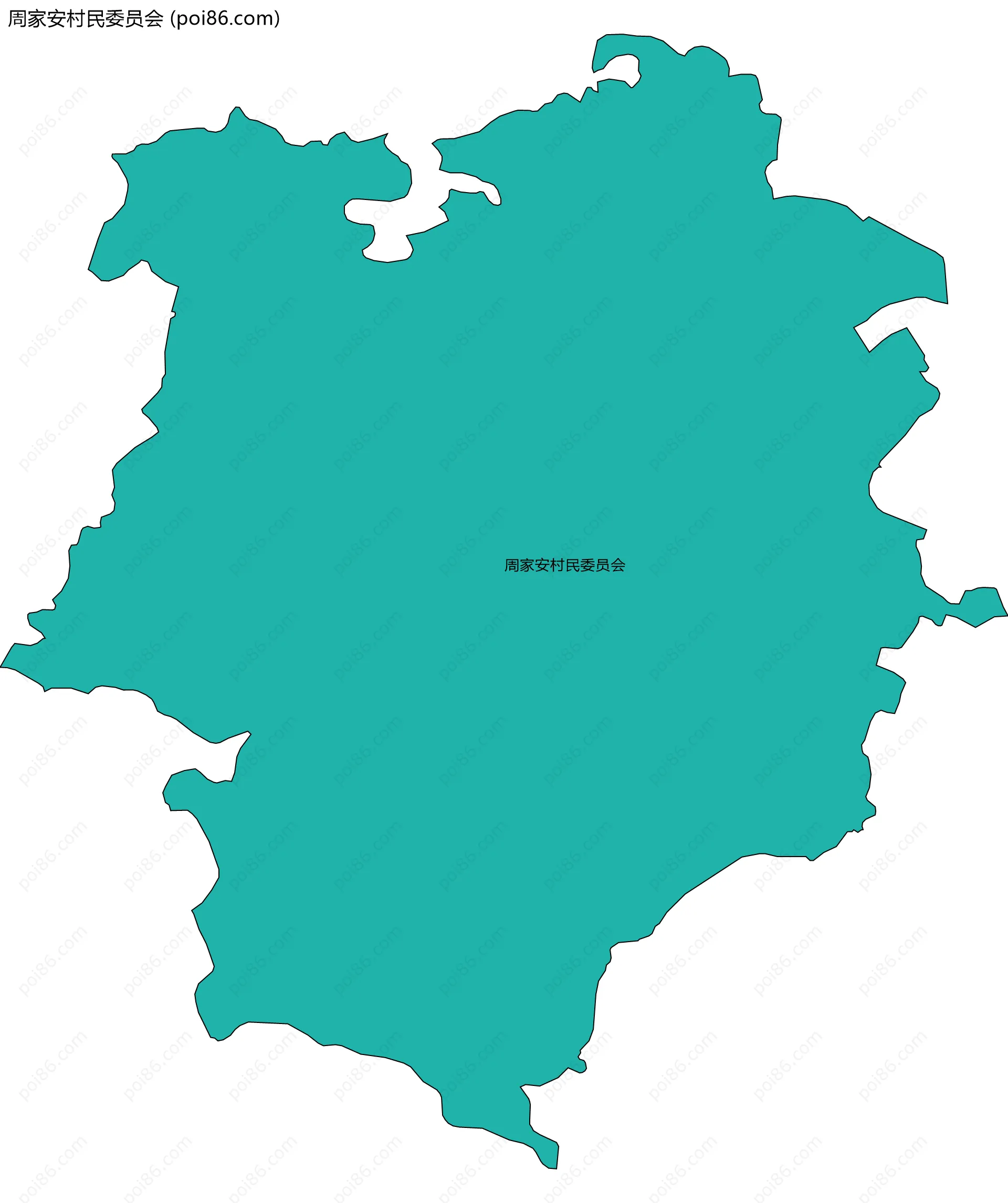 周家安村民委员会边界地图