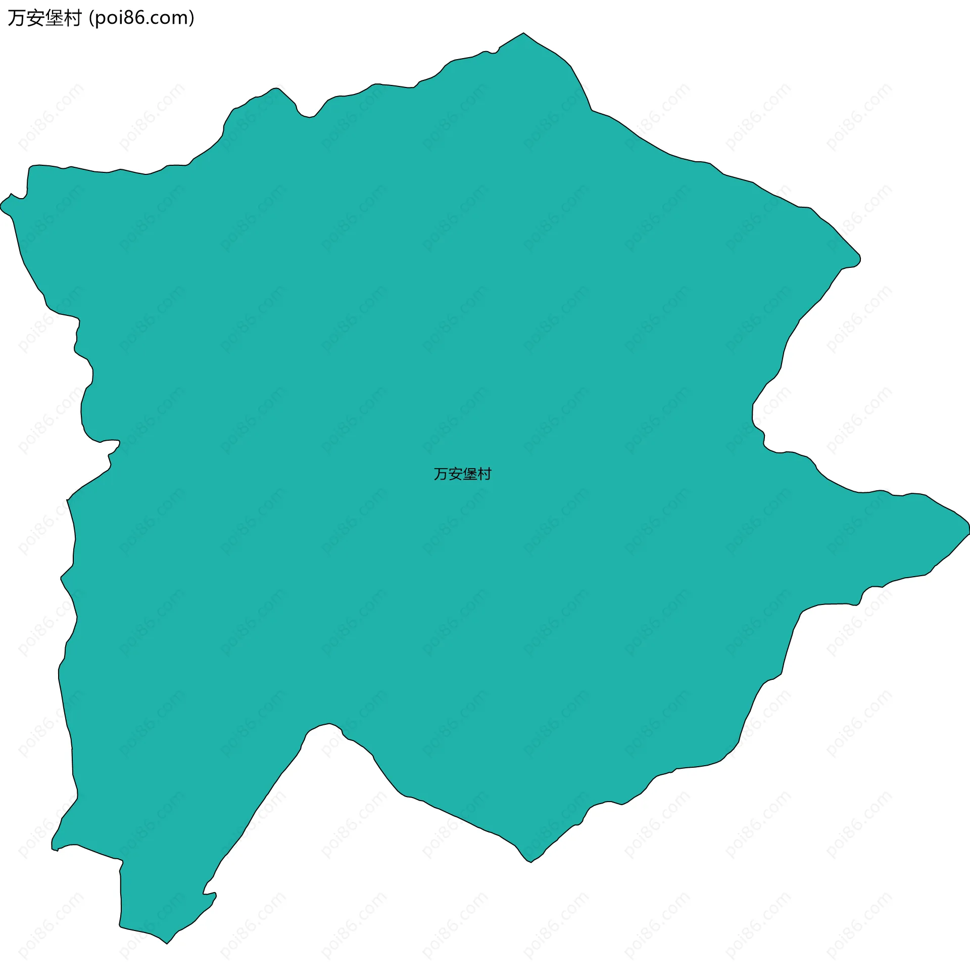 万安堡村边界地图