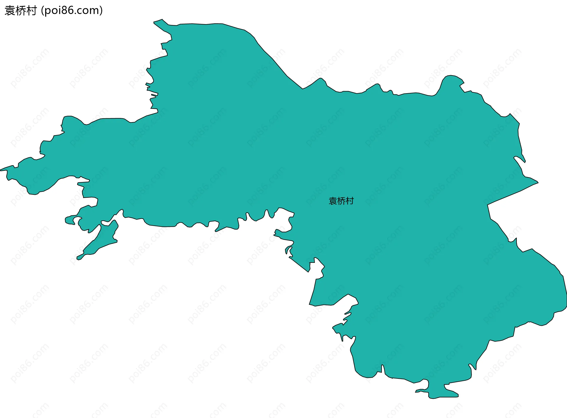 袁桥村边界地图
