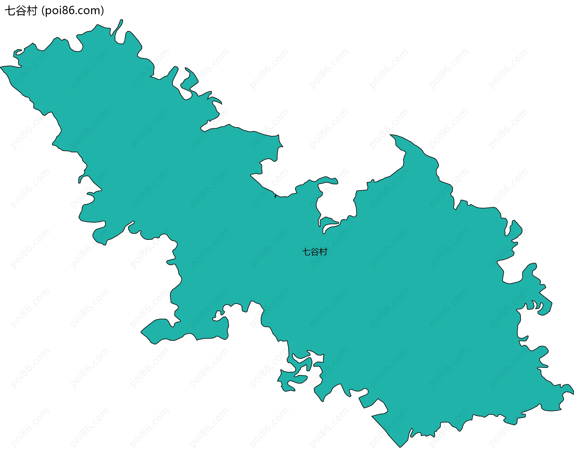 七谷村边界地图