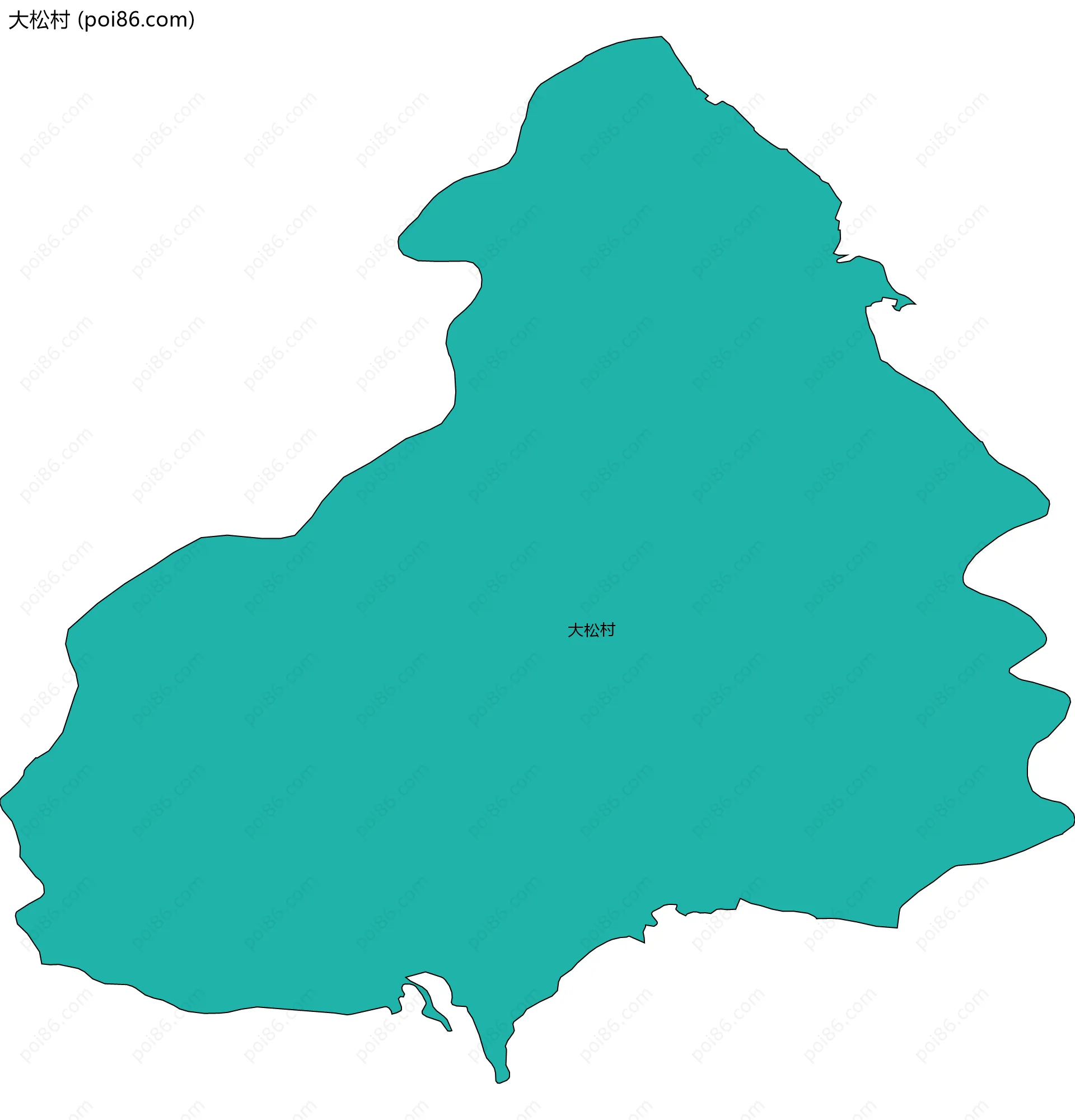 大松村边界地图