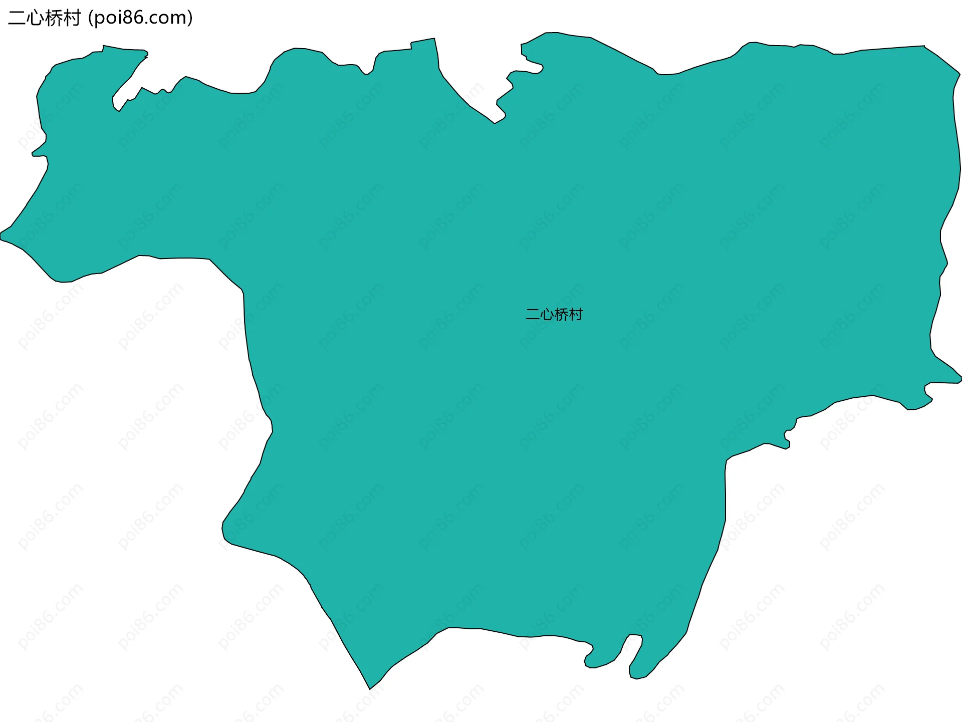 二心桥村边界地图