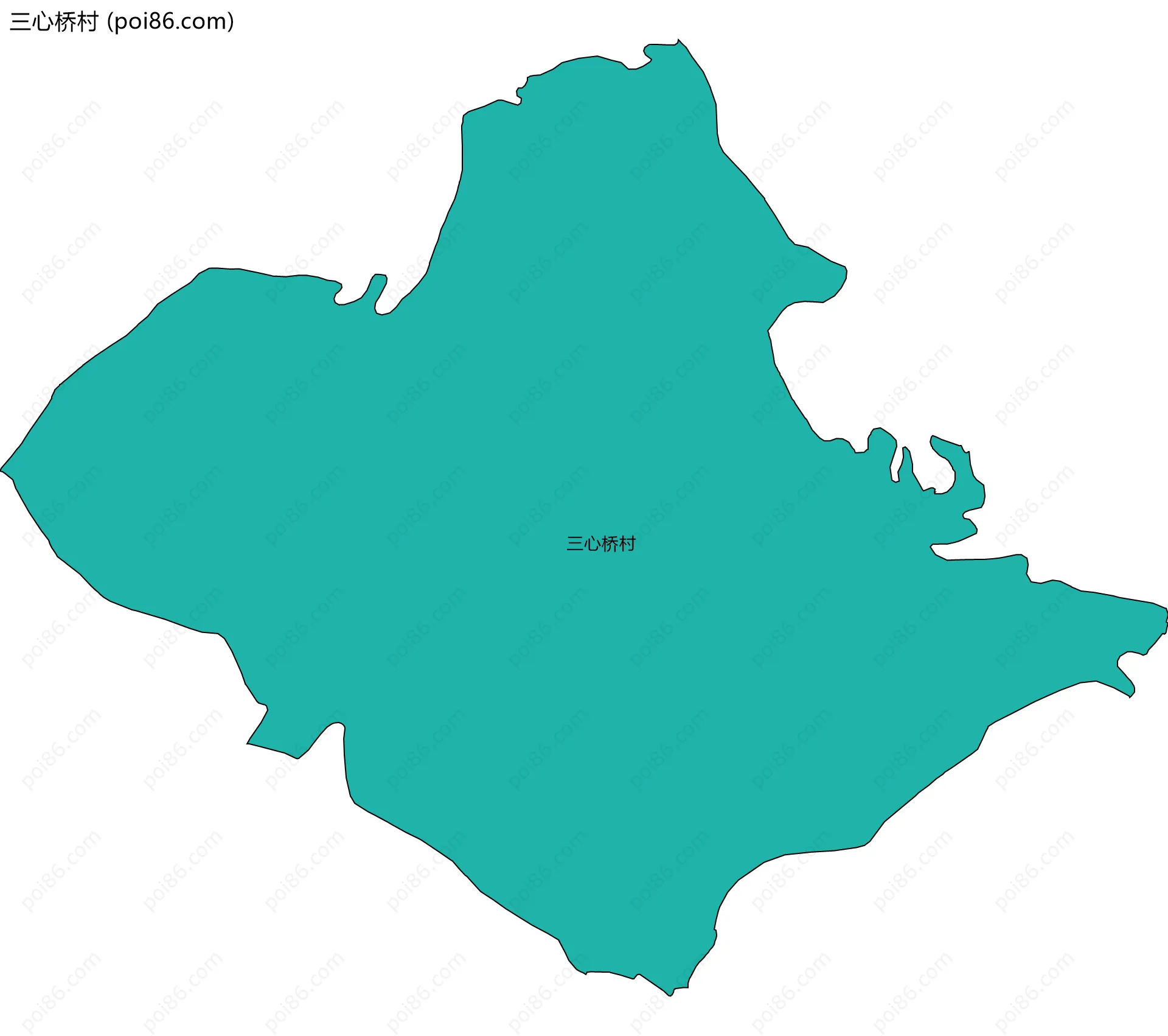 三心桥村边界地图