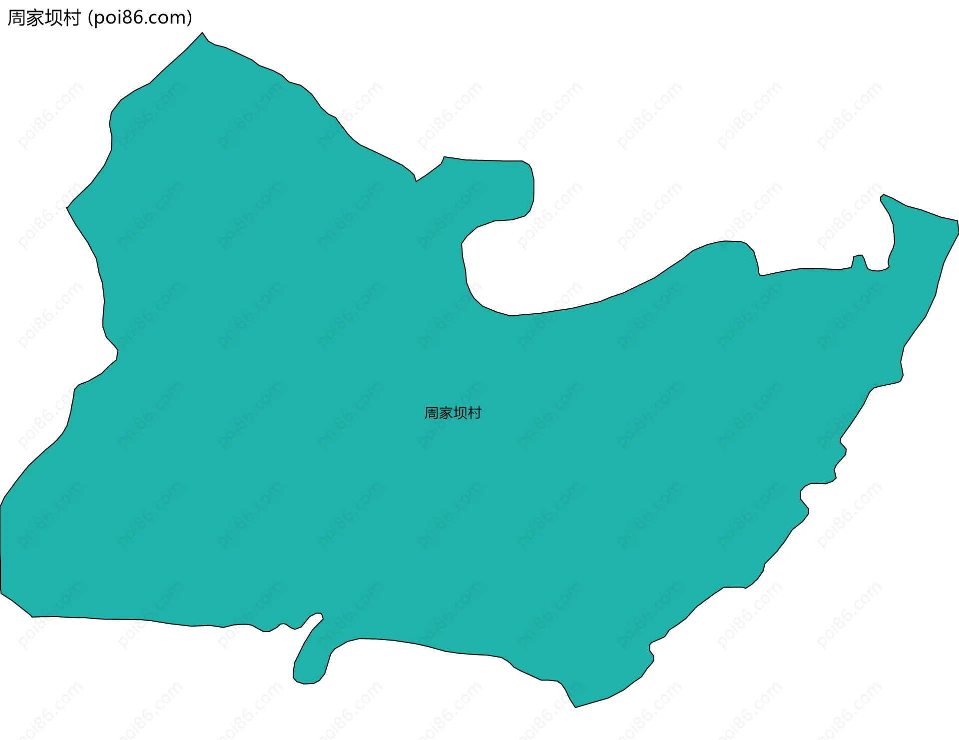 周家坝村边界地图