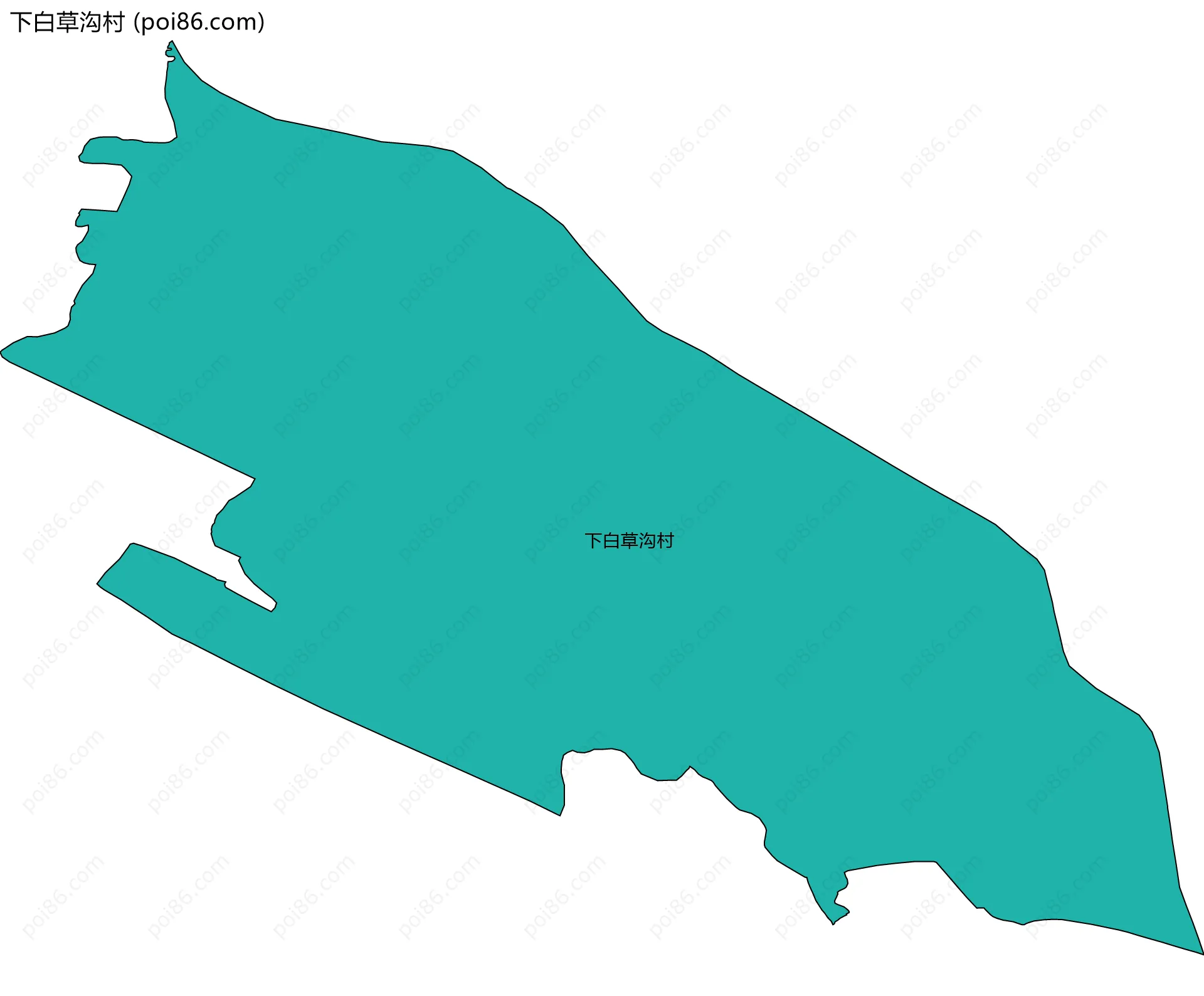 下白草沟村边界地图