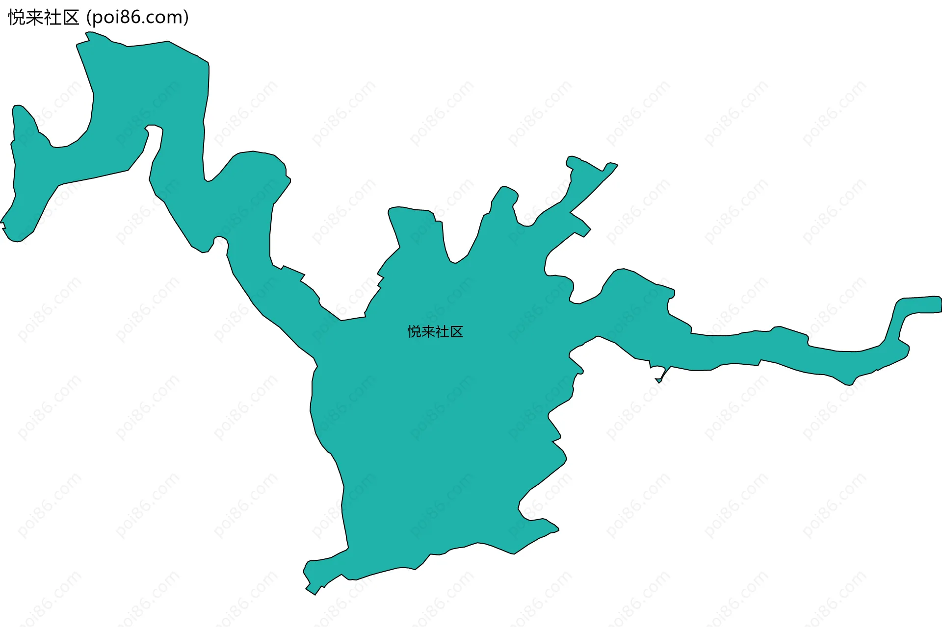 悦来社区边界地图