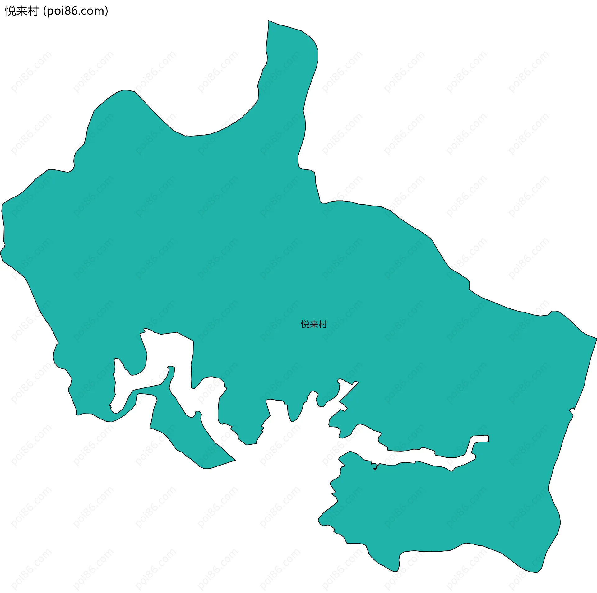 悦来村边界地图