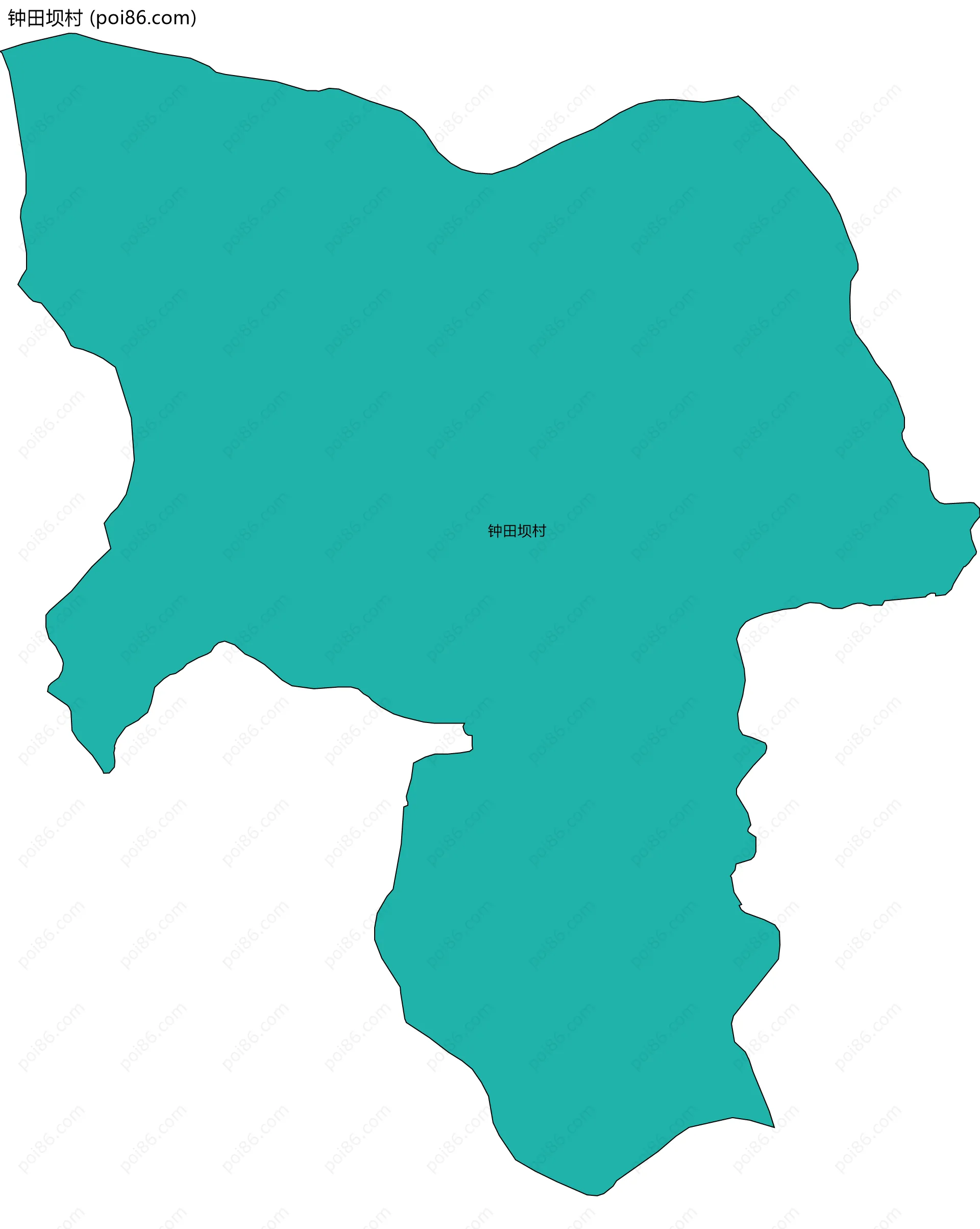 钟田坝村边界地图