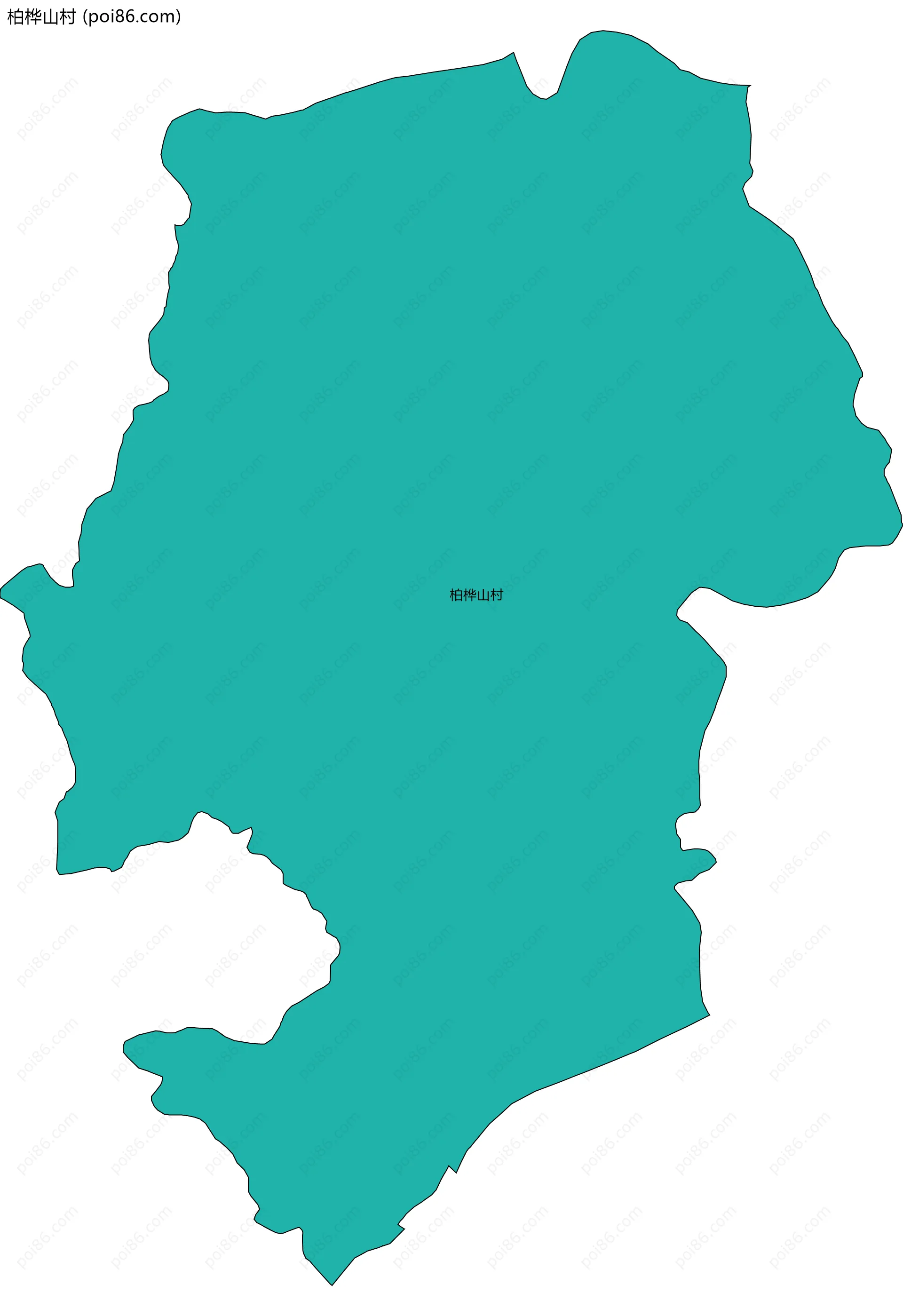 柏桦山村边界地图