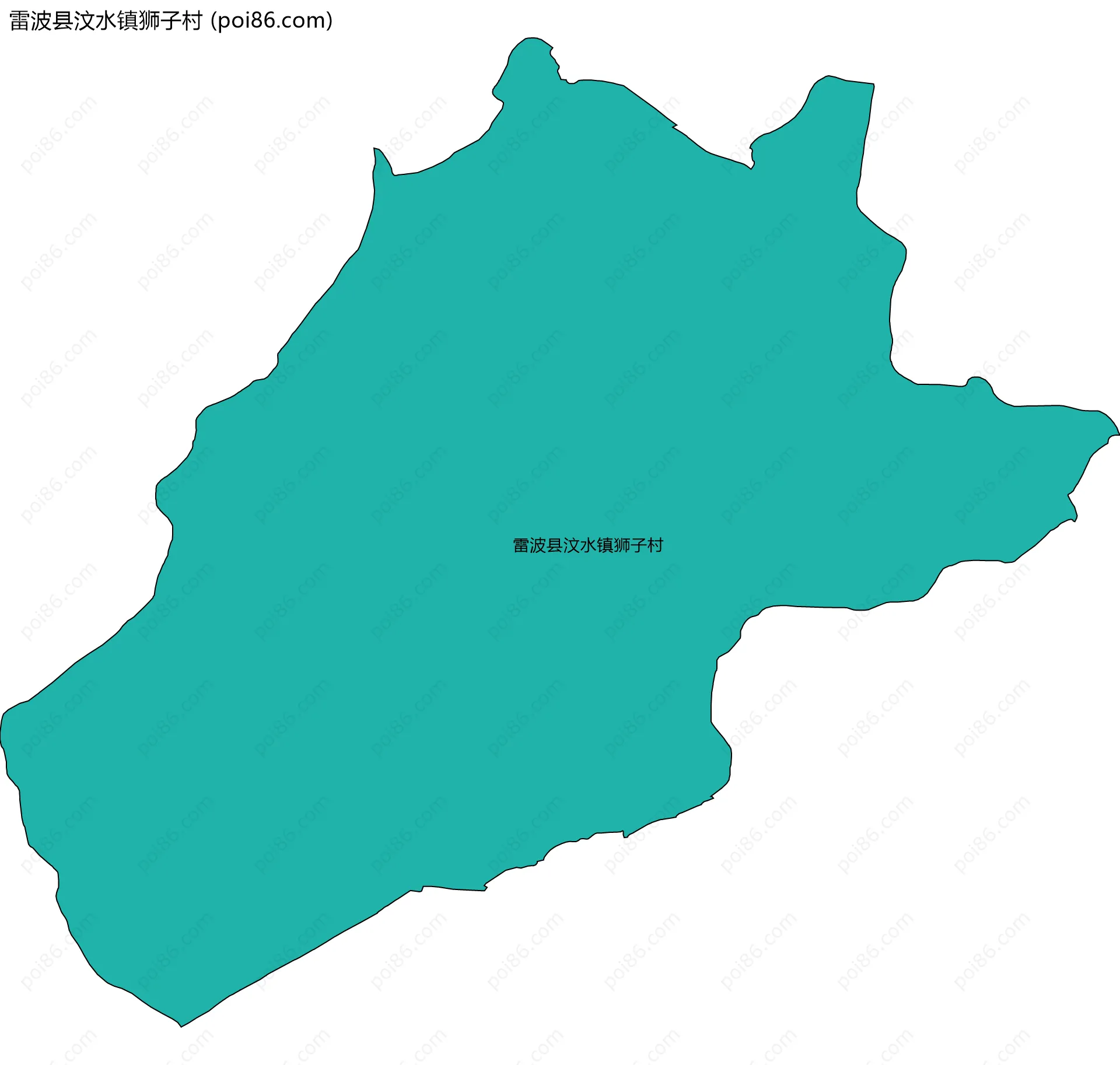 雷波县汶水镇狮子村边界地图