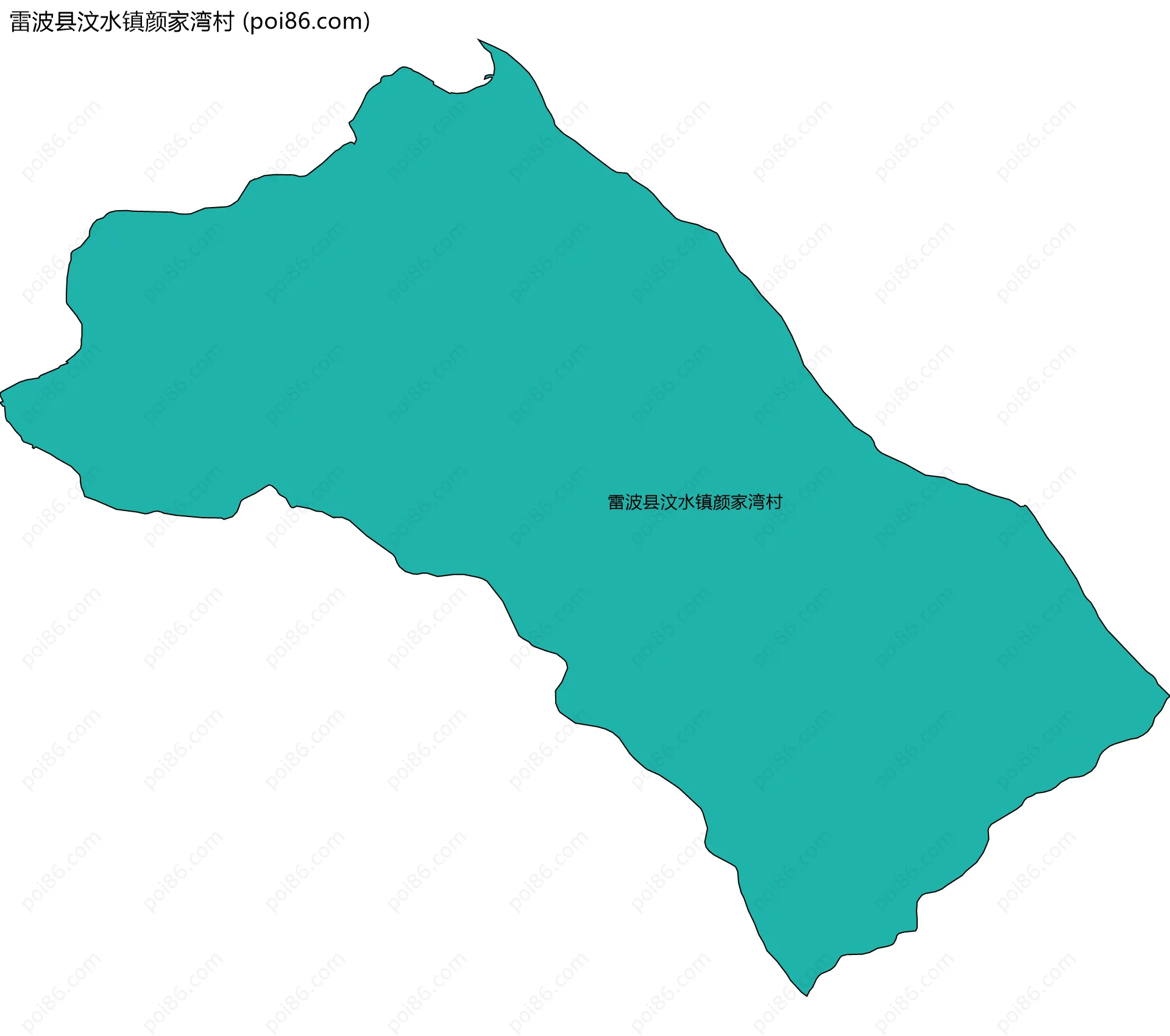 雷波县汶水镇颜家湾村边界地图