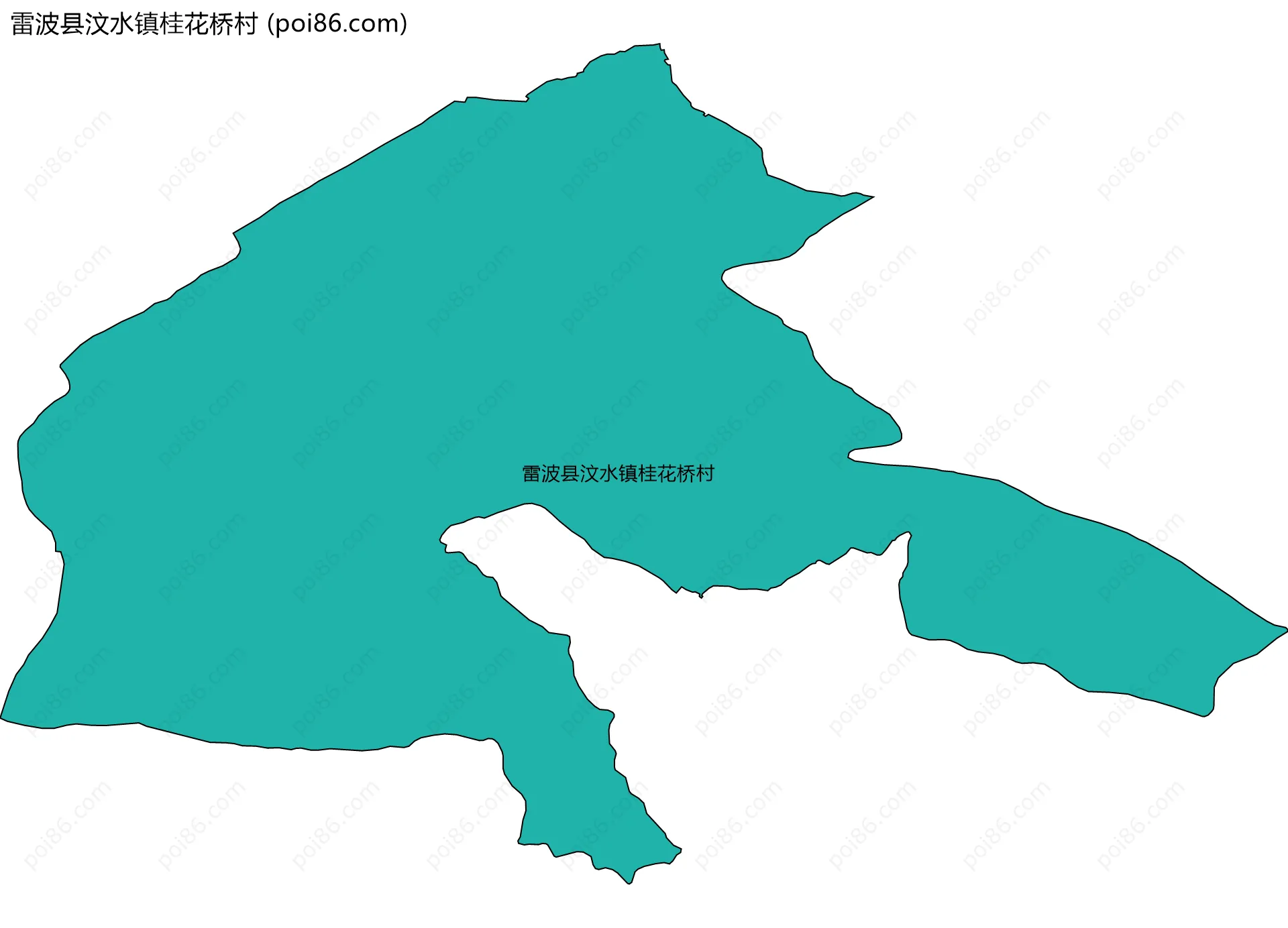 雷波县汶水镇桂花桥村边界地图