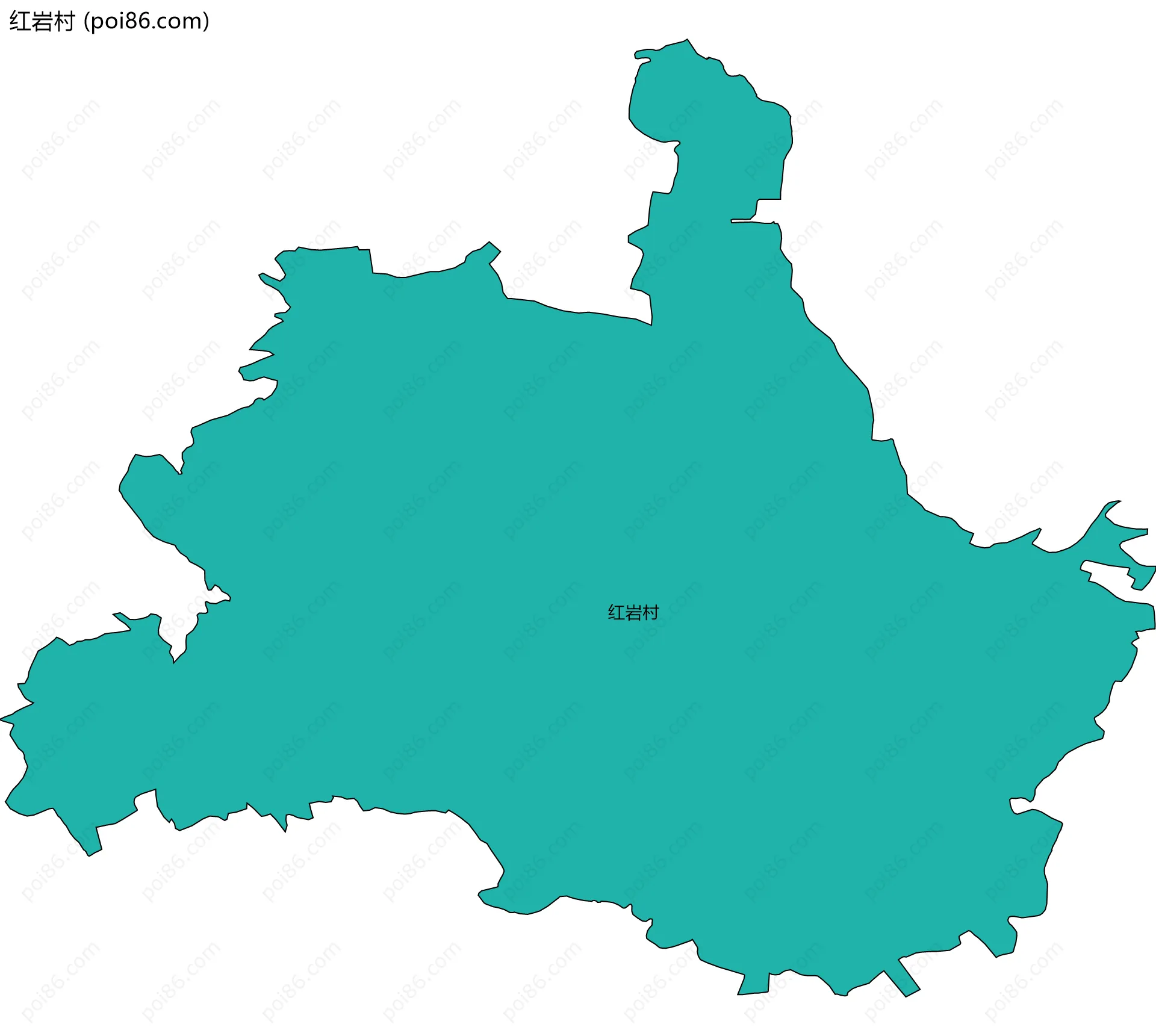 红岩村边界地图